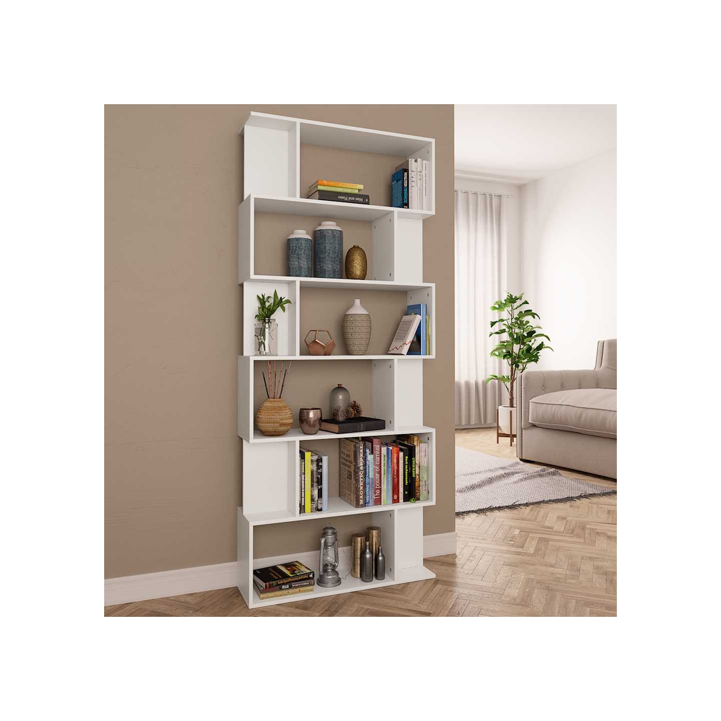 Bibliothèque/Séparateur de pièce Blanc Bois d'ingénierie