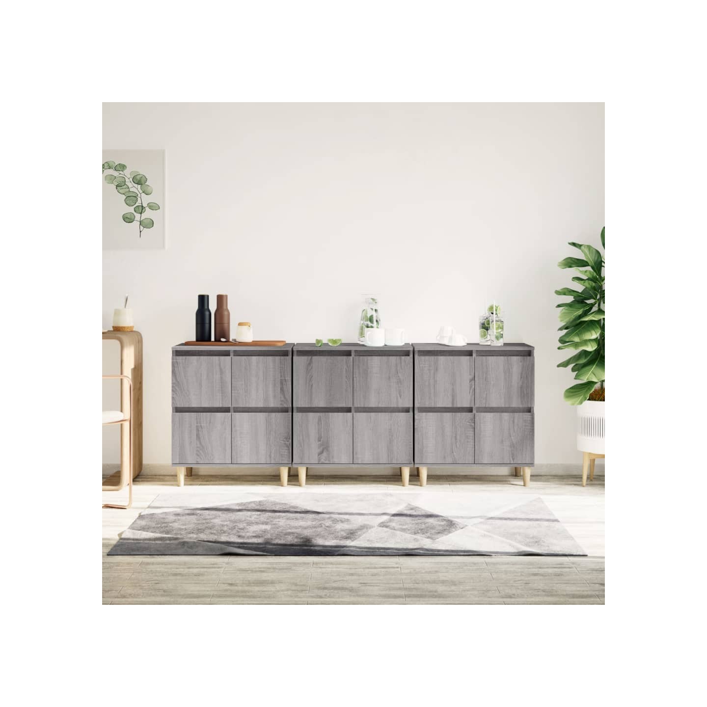 Buffets 3 pcs sonoma gris 60x35x70 cm bois d'ingénierie