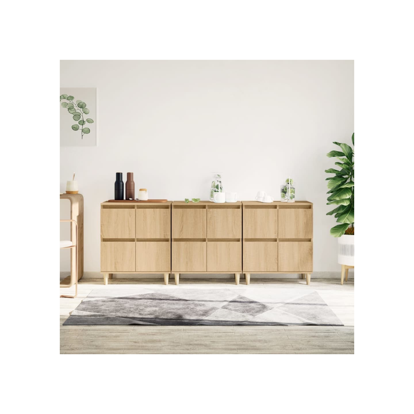 Buffets 3 pcs chêne sonoma 60x35x70 cm bois d'ingénierie