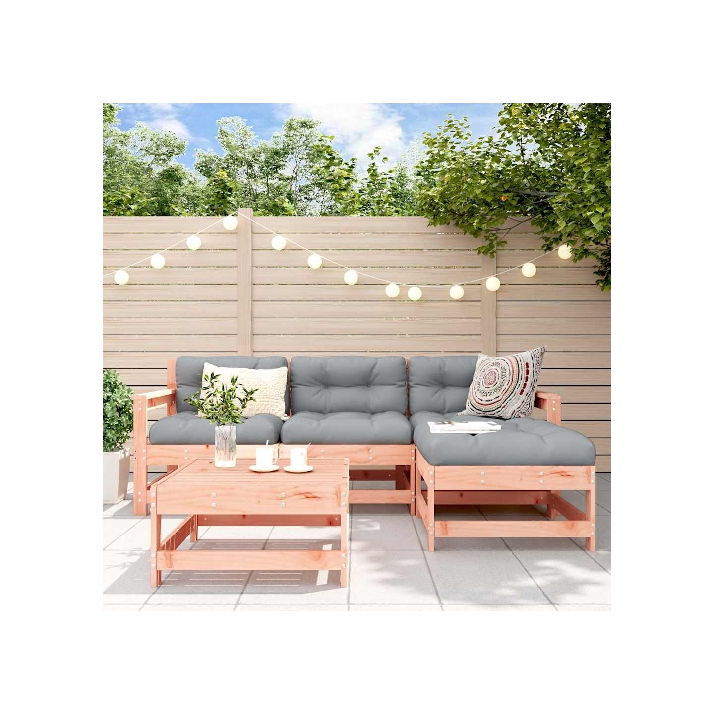 Salon de jardin 5 pcs bois massif douglas