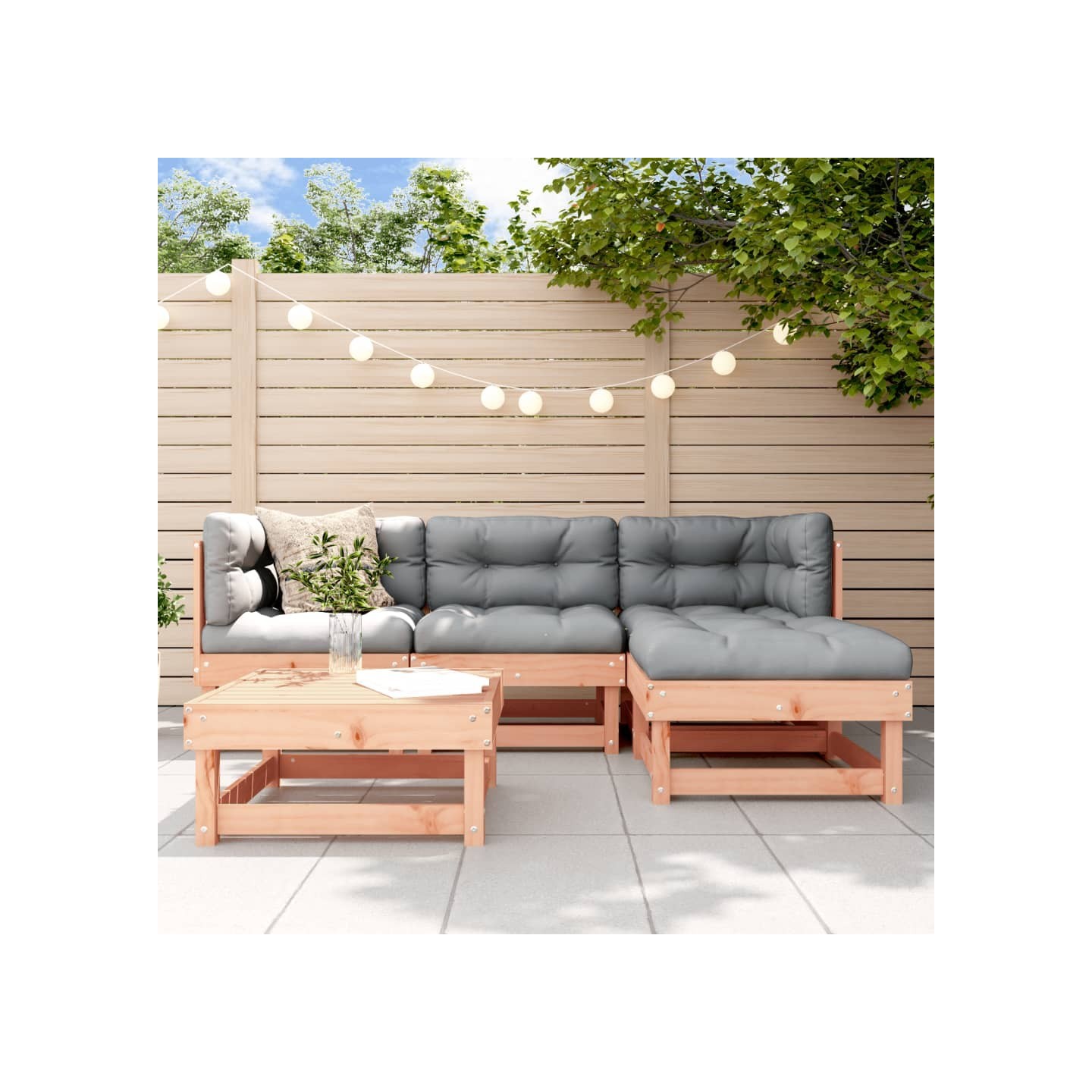 Salon de jardin 5 pcs bois massif douglas