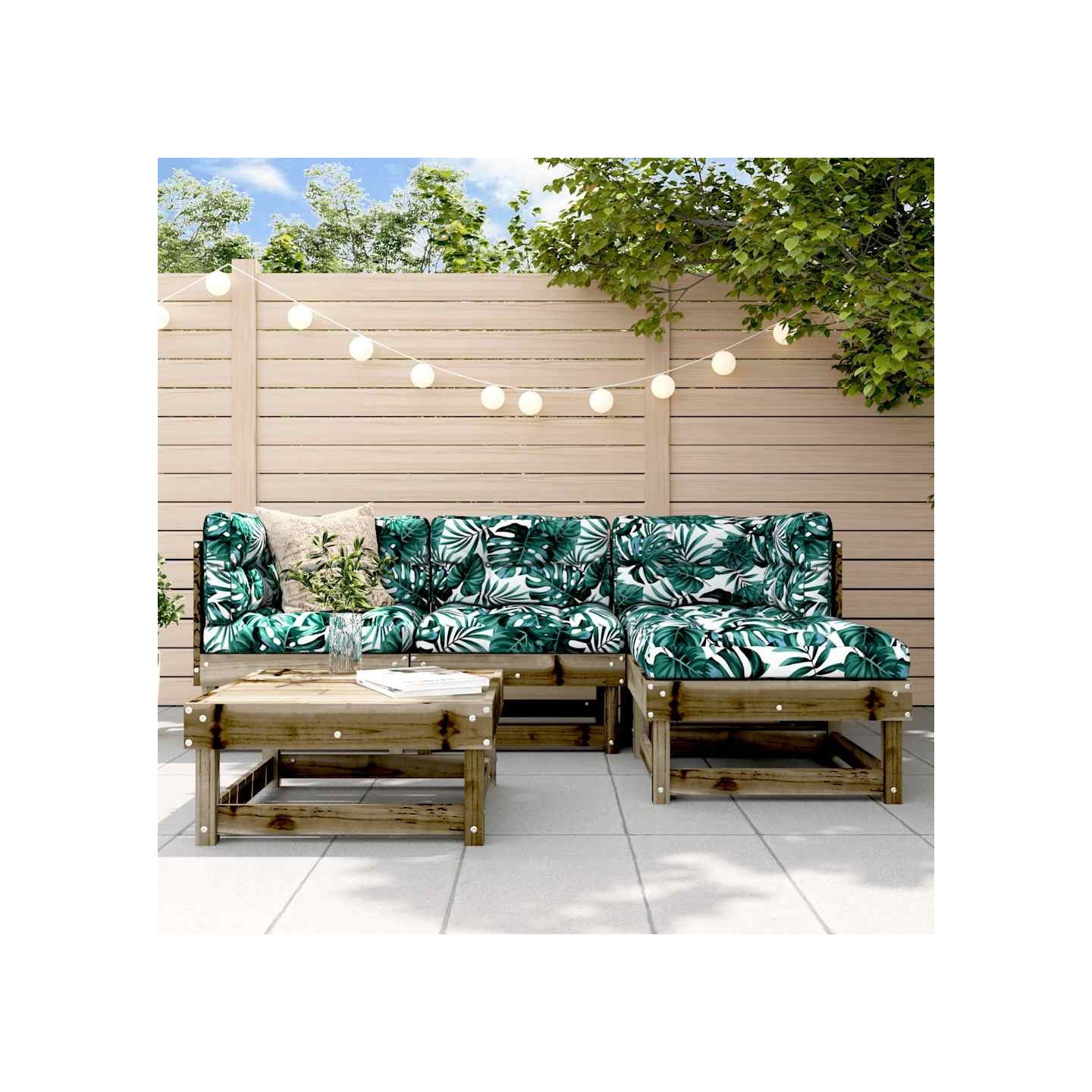 Salon de jardin 5 pcs bois de pin imprégné