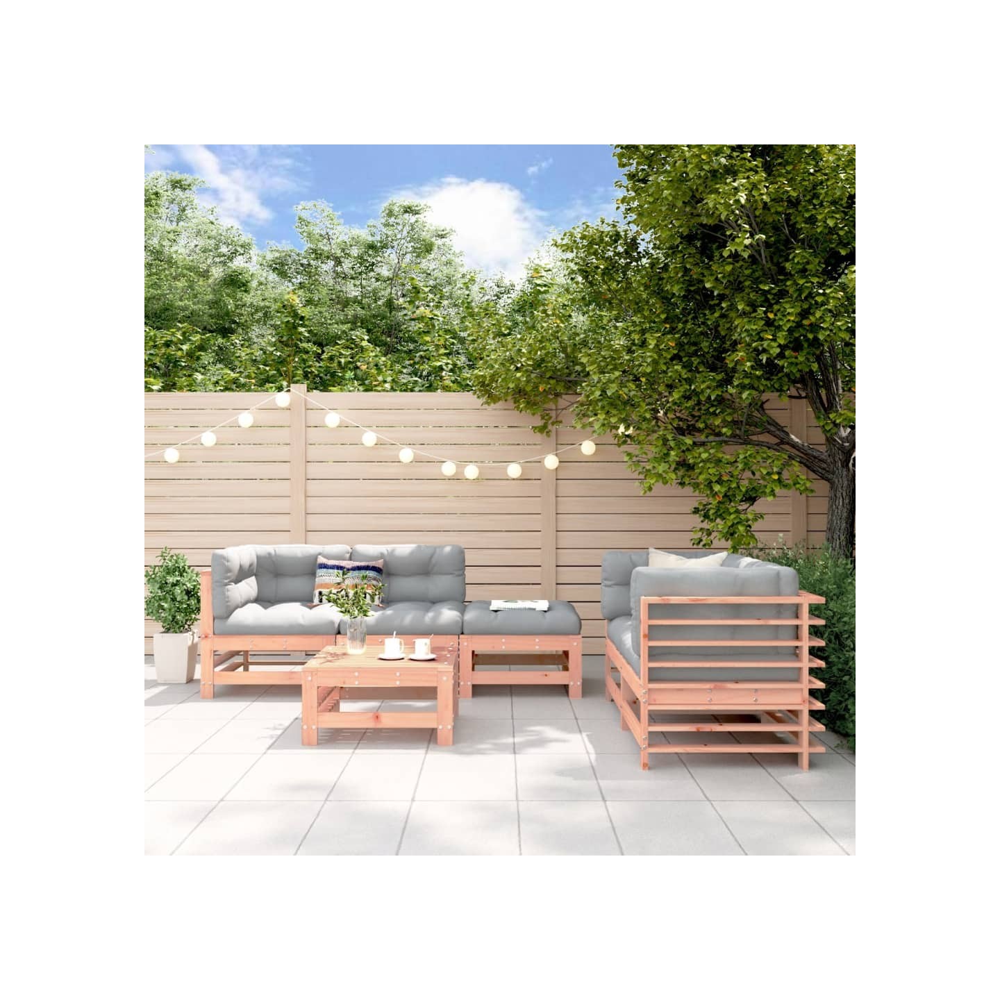 Salon de jardin 6 pcs bois massif douglas