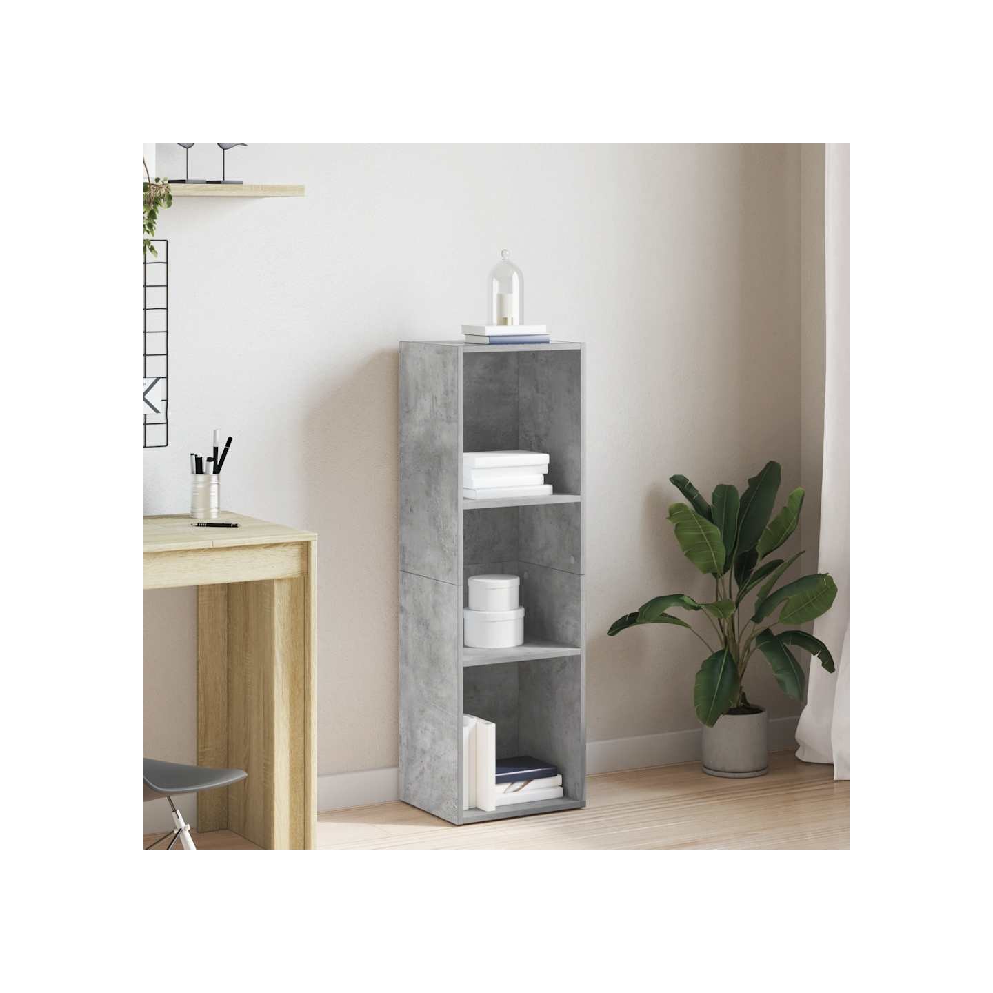 Bibliothèque/Meuble TV Gris béton 36x30x114cm Bois d’ingénierie