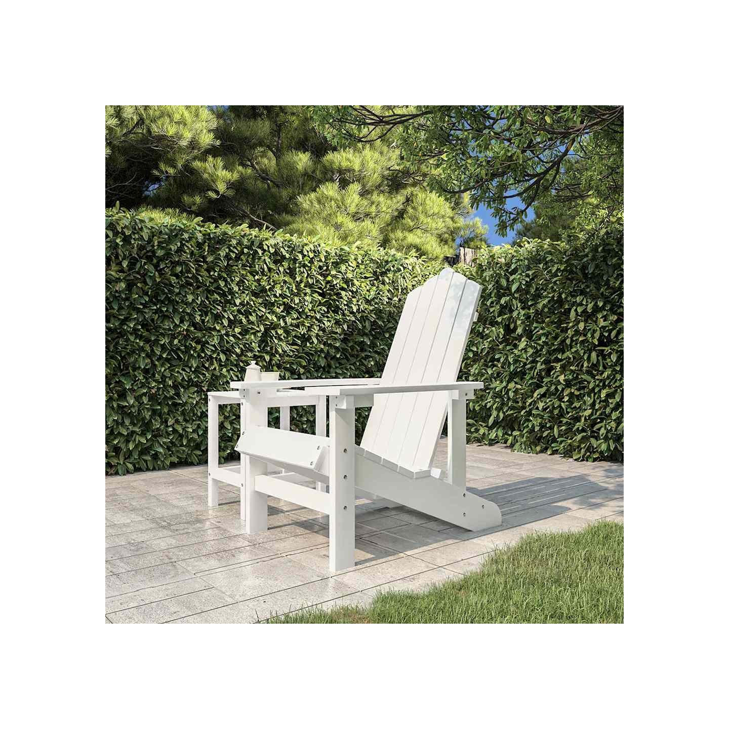 Chaise Adirondack de jardin PEHD Blanc