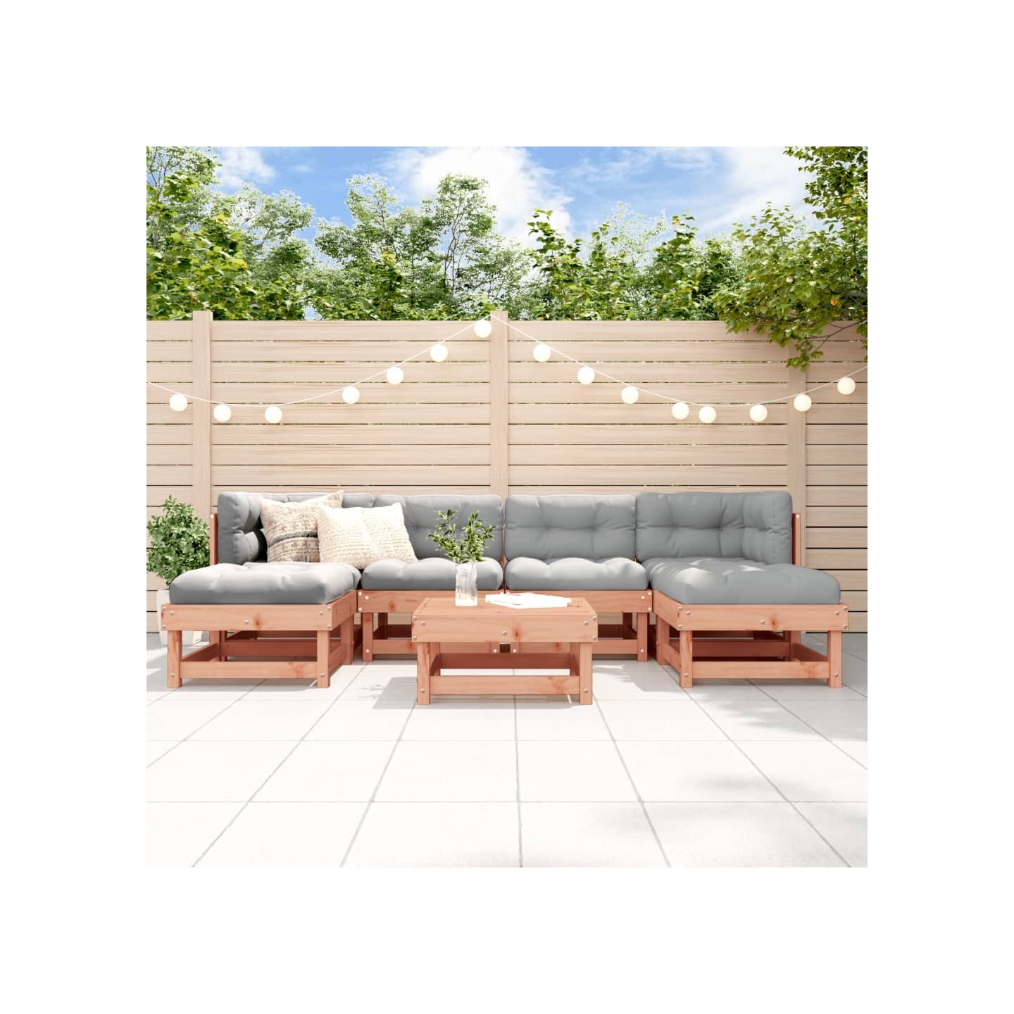 Salon de jardin 7 pcs bois massif douglas