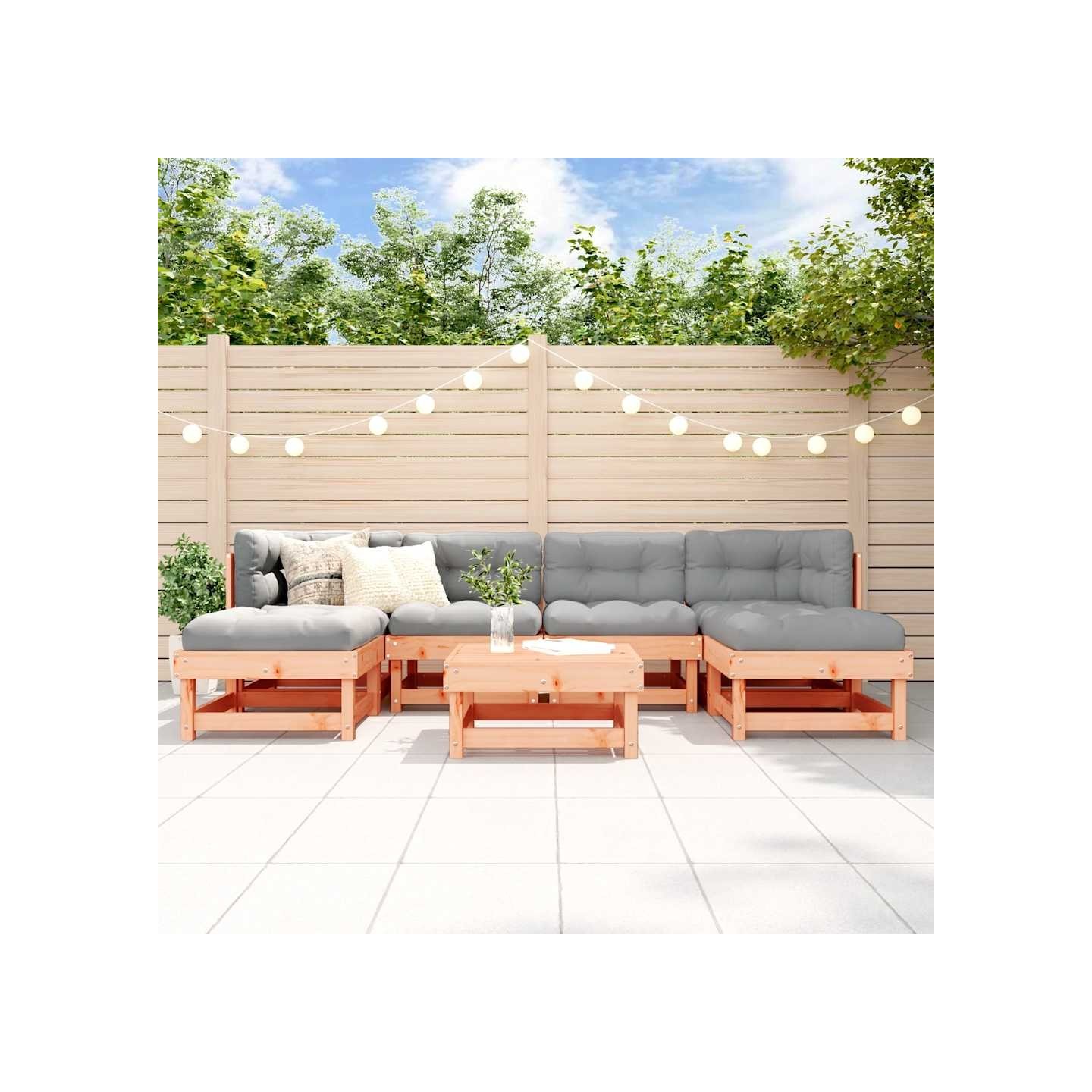 Salon de jardin 7 pcs bois massif douglas
