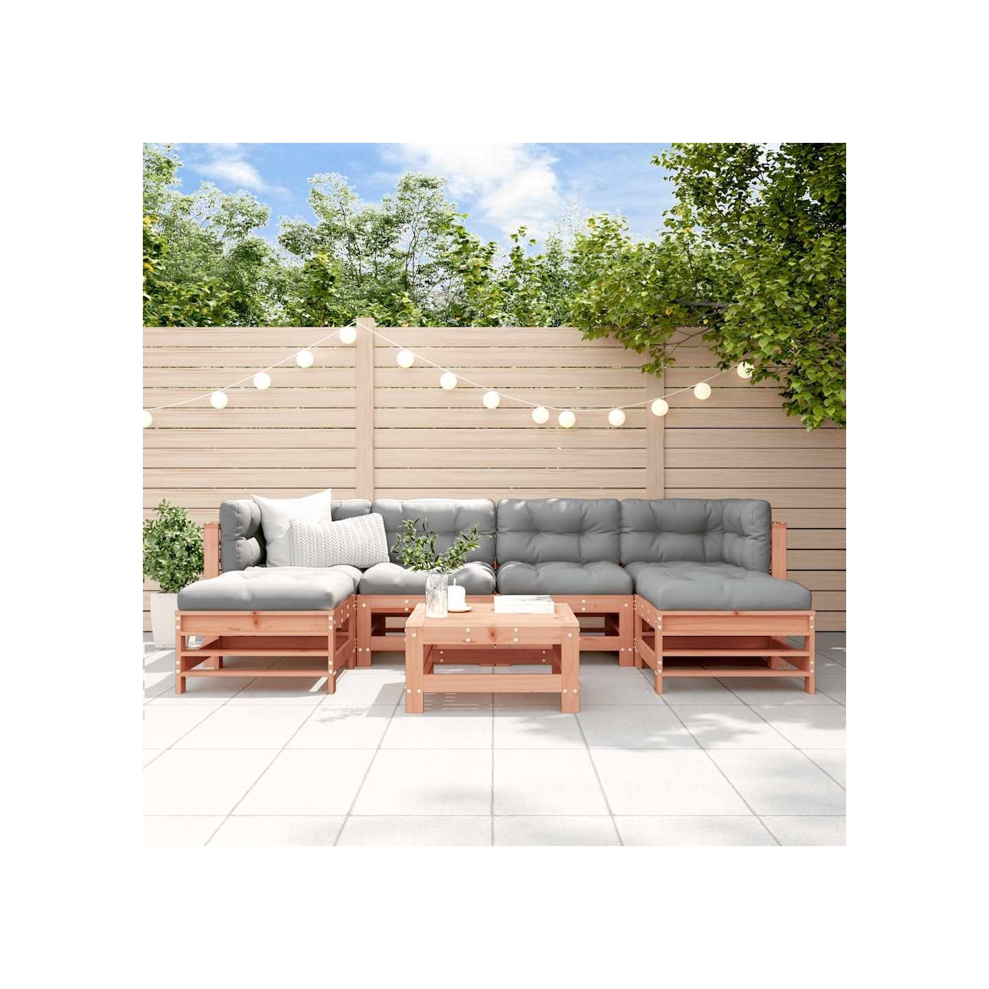 Salon de jardin 7 pcs bois massif douglas