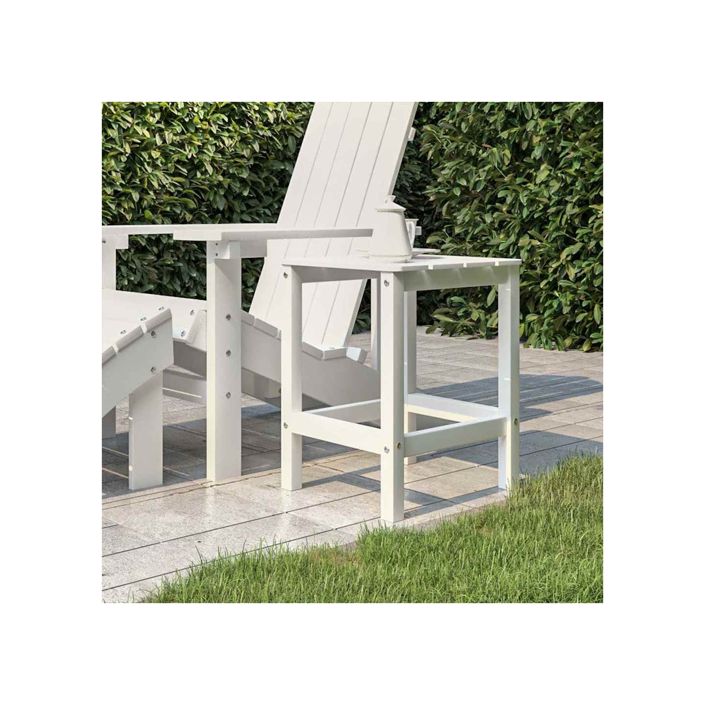 Table de jardin Adirondack Blanc 38x38x46 cm PEHD