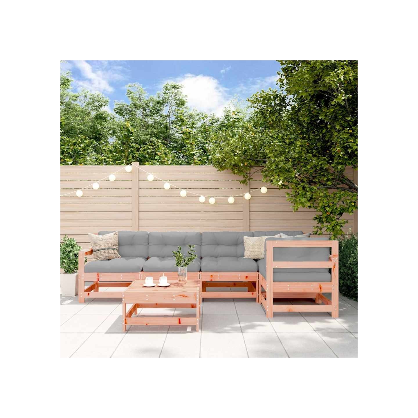 Salon de jardin 6 pcs bois massif douglas