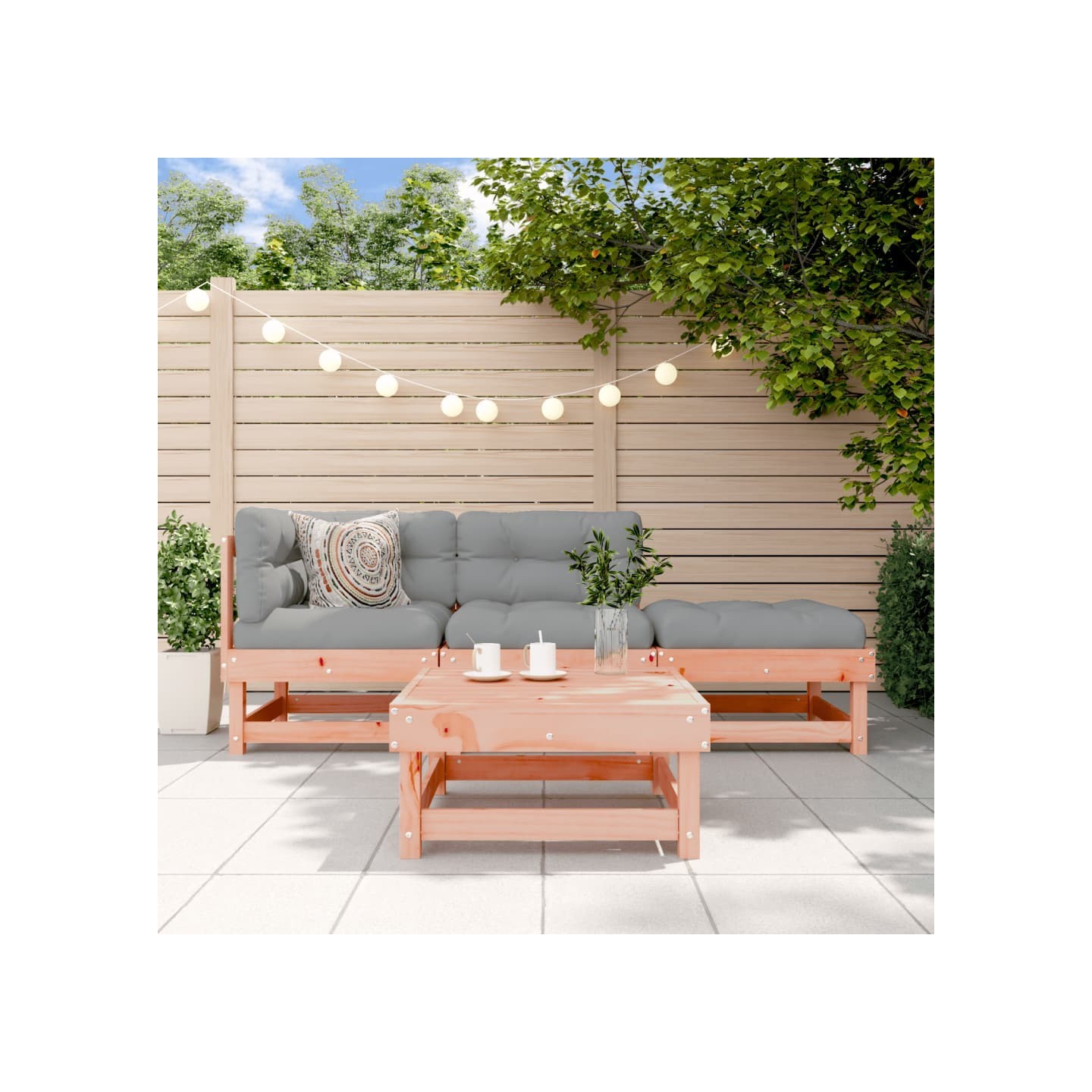 Salon de jardin 4 pcs bois massif douglas