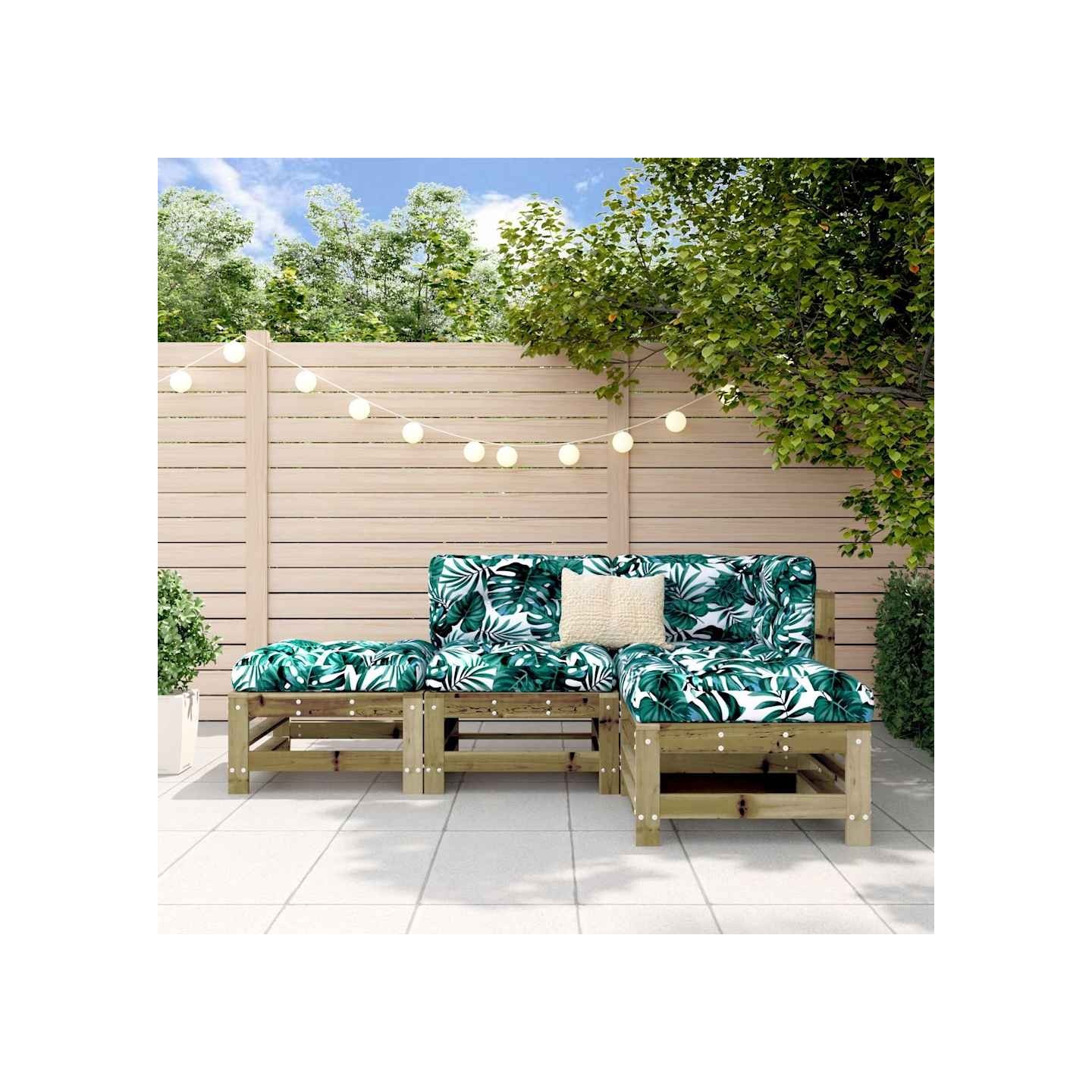 Salon de jardin 4 pcs bois de pin imprégné