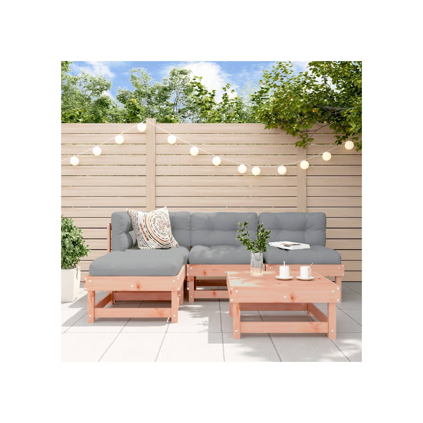 Salon de jardin 5 pcs bois massif douglas
