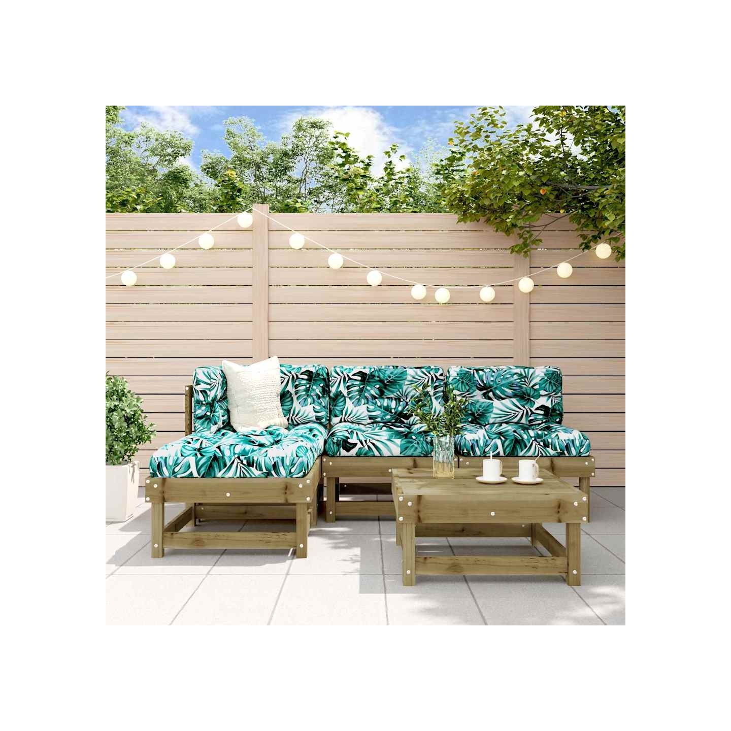 Salon de jardin 5 pcs bois de pin imprégné