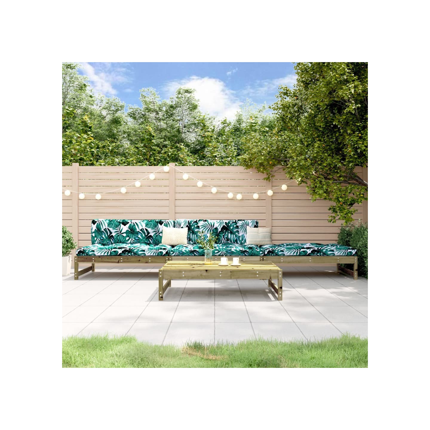 Salon de jardin 4 pcs bois de pin imprégné