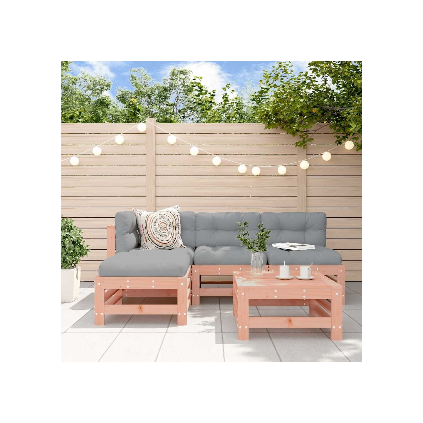 Salon de jardin 5 pcs bois massif douglas