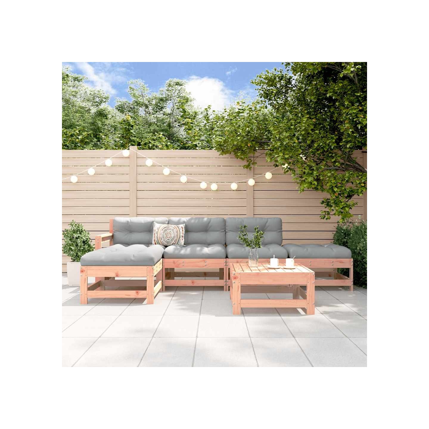 Salon de jardin 6 pcs bois massif douglas