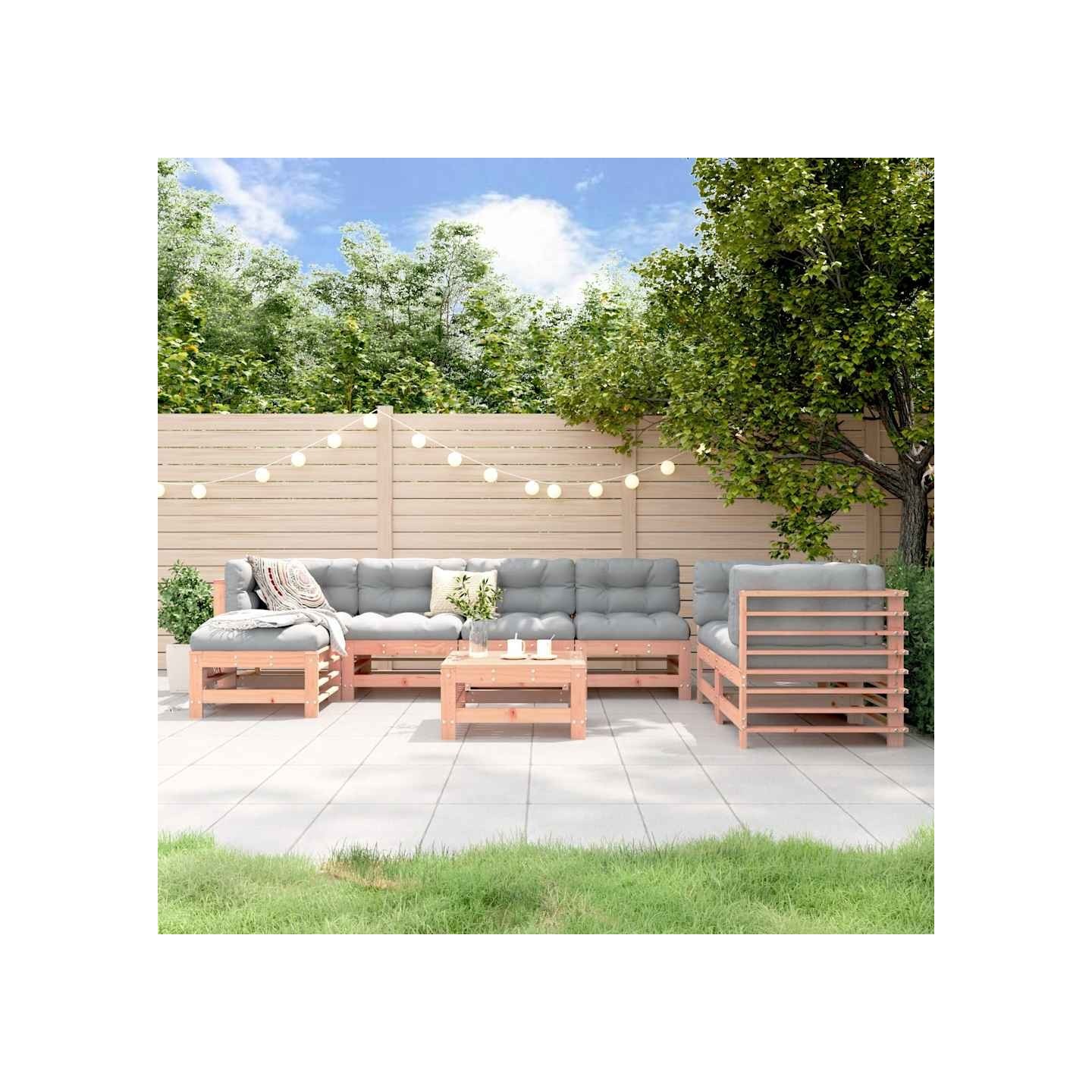 Salon de jardin 8 pcs bois massif douglas