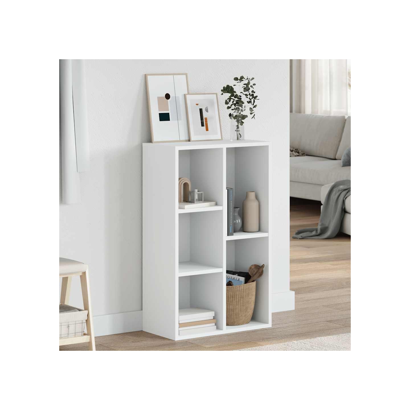 Bibliothèque/Buffet Blanc 50x25x80 cm Bois d’ingénierie