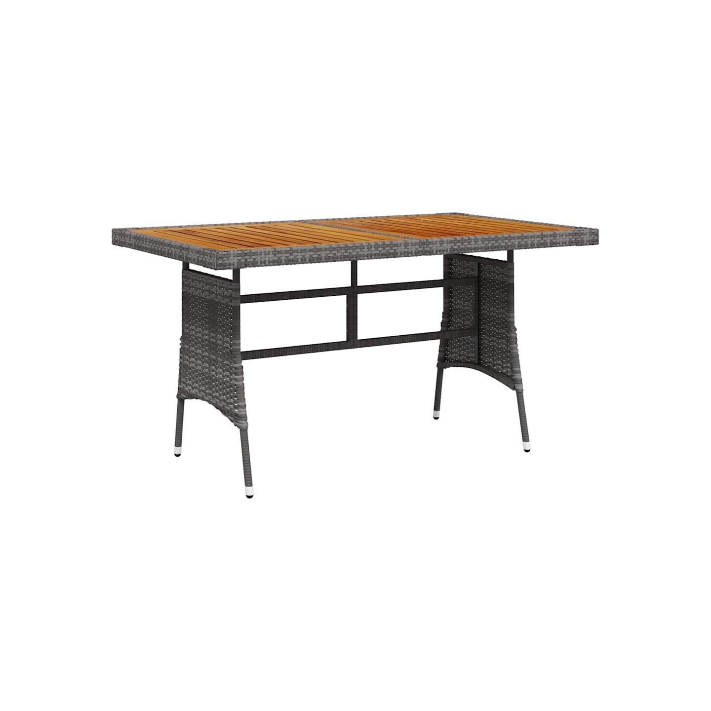 Table de jardin Gris 130x70x72 cm Résine tressée et acacia