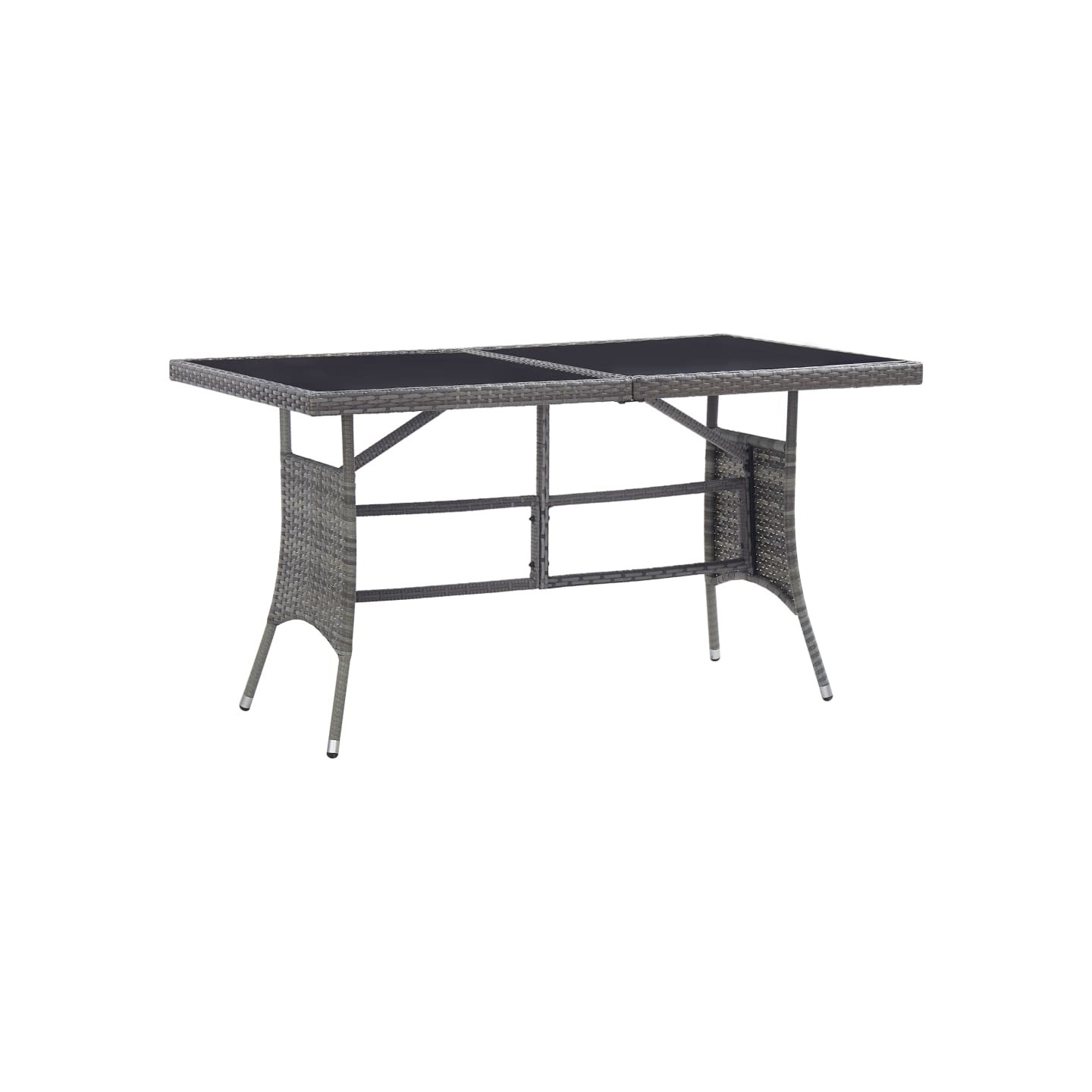 Table de jardin Gris 140x80x74 cm Résine tressée