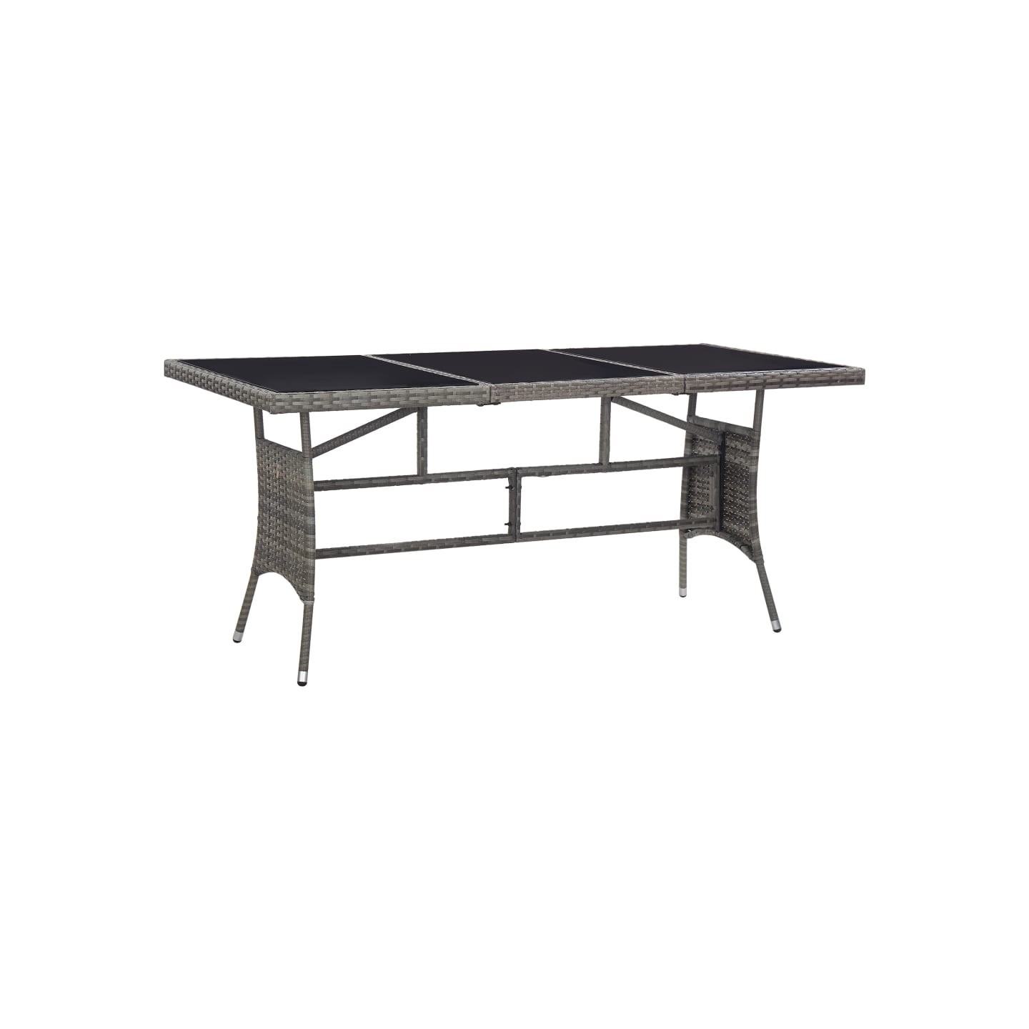 Table de jardin Gris 170x80x74 cm Résine tressée