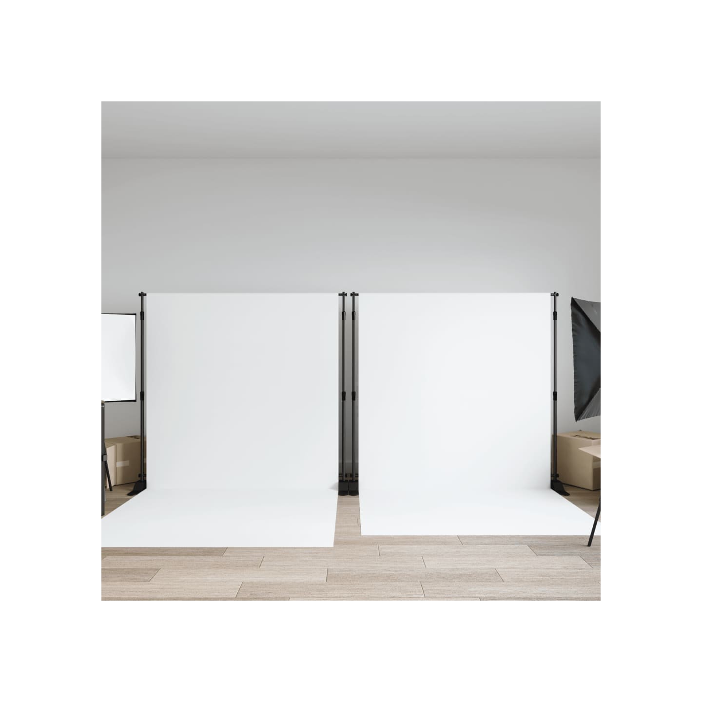 Supports de toile de fond 2 pcs noir 254x243 cm acier