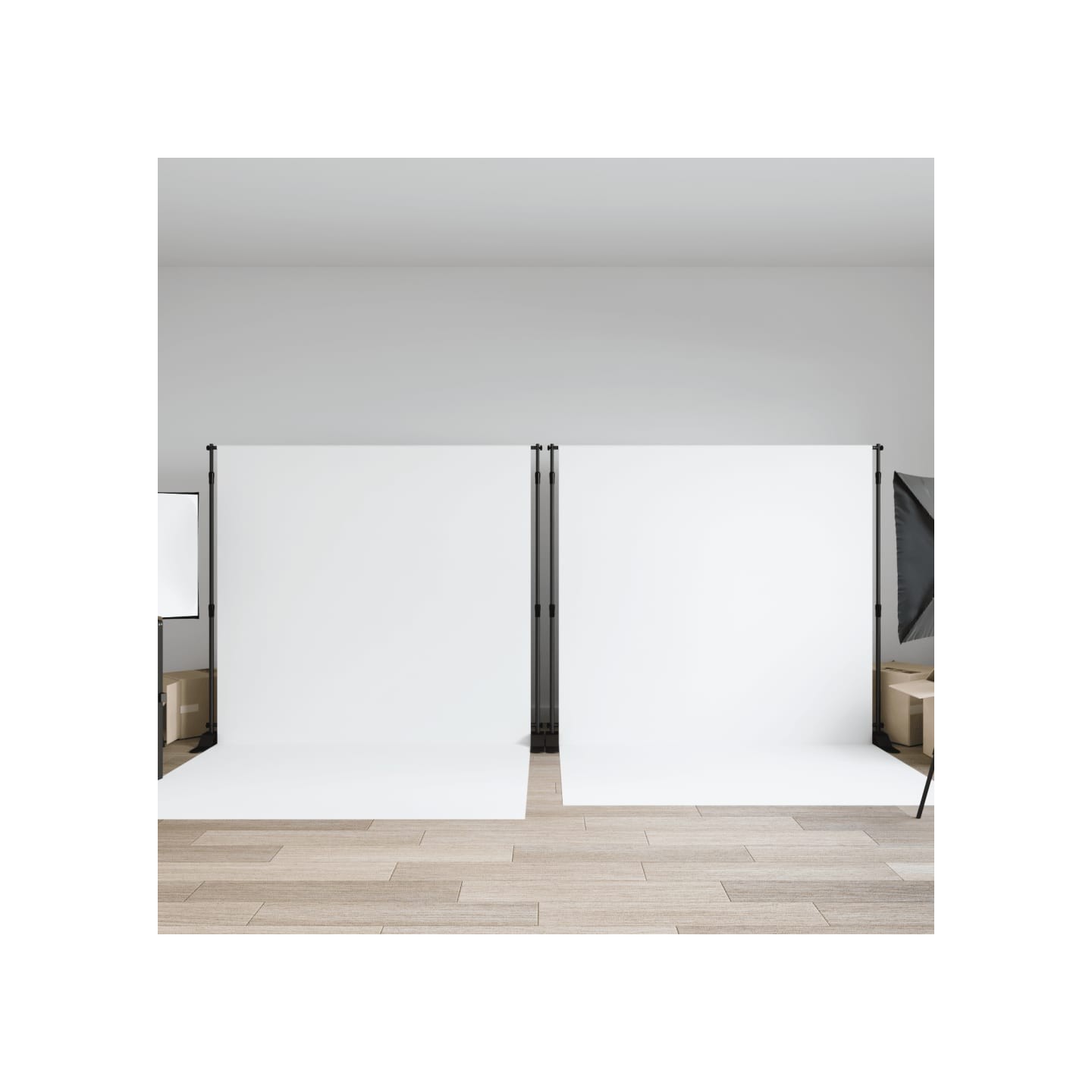 Supports de toile de fond 2 pcs noir 305x243 cm acier