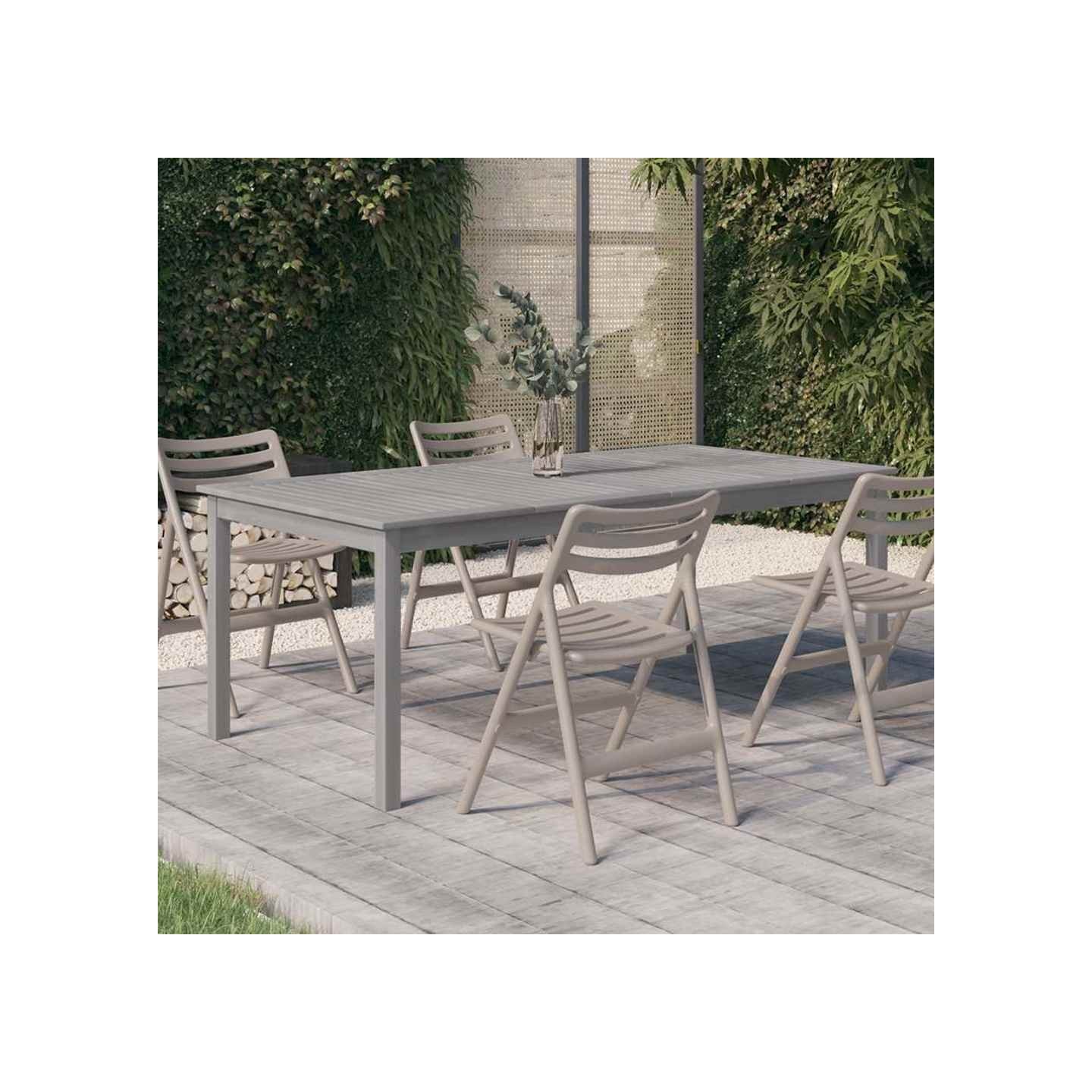 Table de jardin Gris 200x100x75 cm Bois d'acacia solide