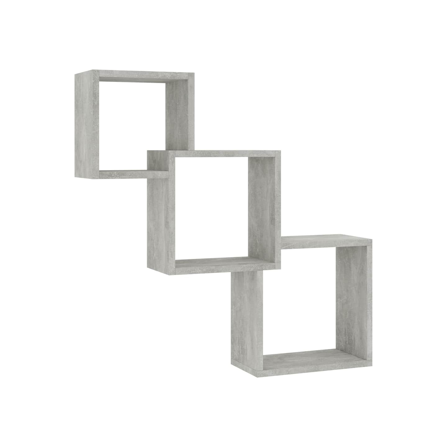 Étagères murales cubiques gris béton 68x15x68cm bois ingénierie