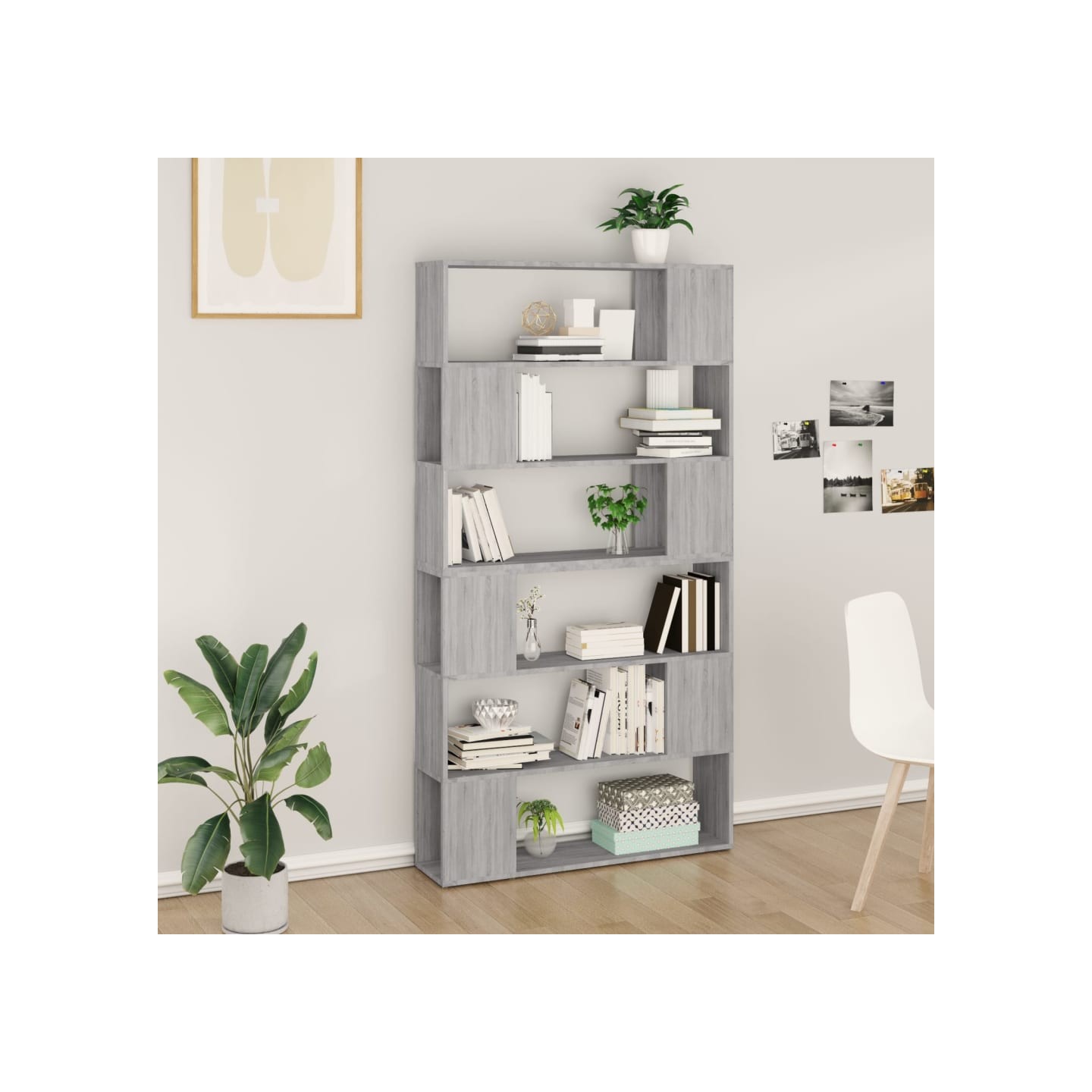 Bibliothèque/Séparateur de pièce sonoma gris 100x24x188 cm