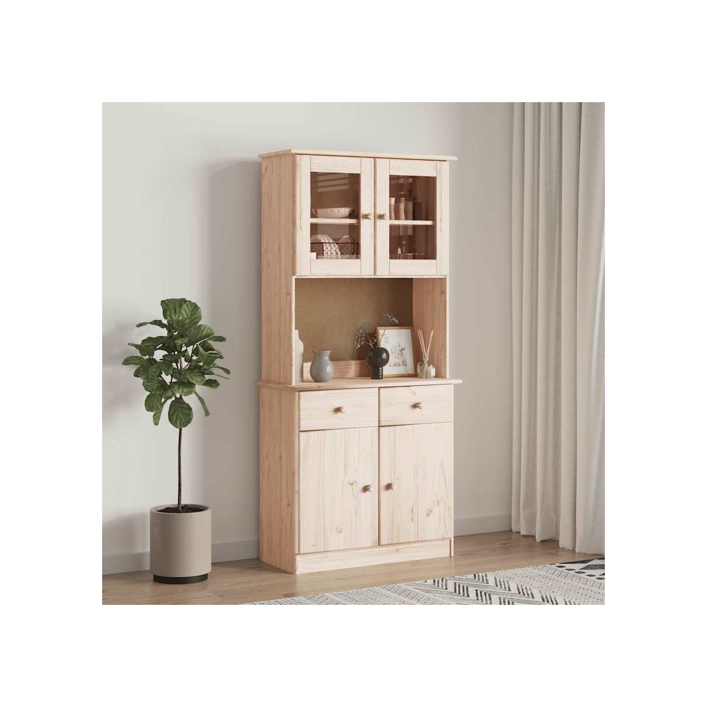 Buffet ALTA 77x35x165 cm bois massif de pin