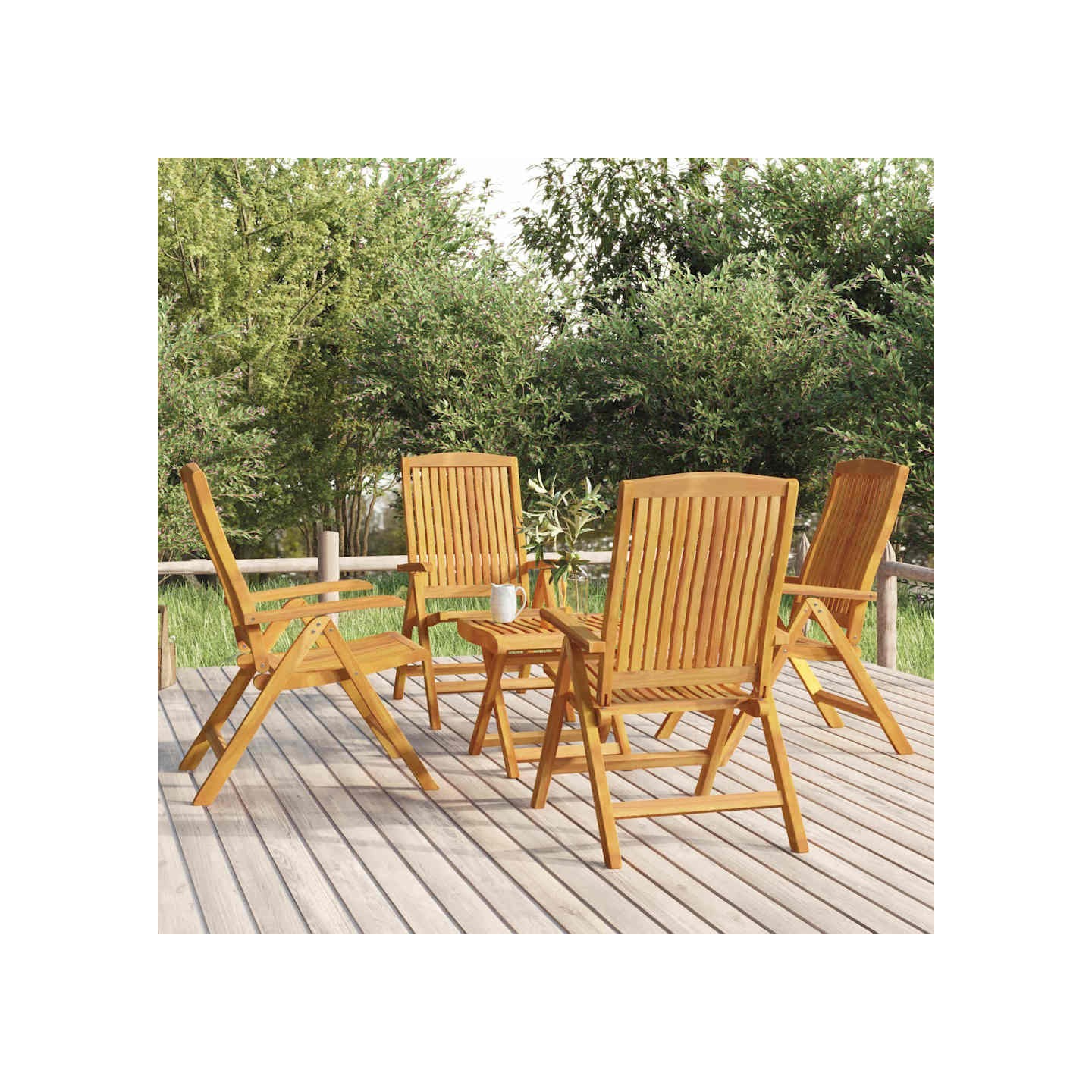 Salon de jardin 5 pcs bois massif de teck