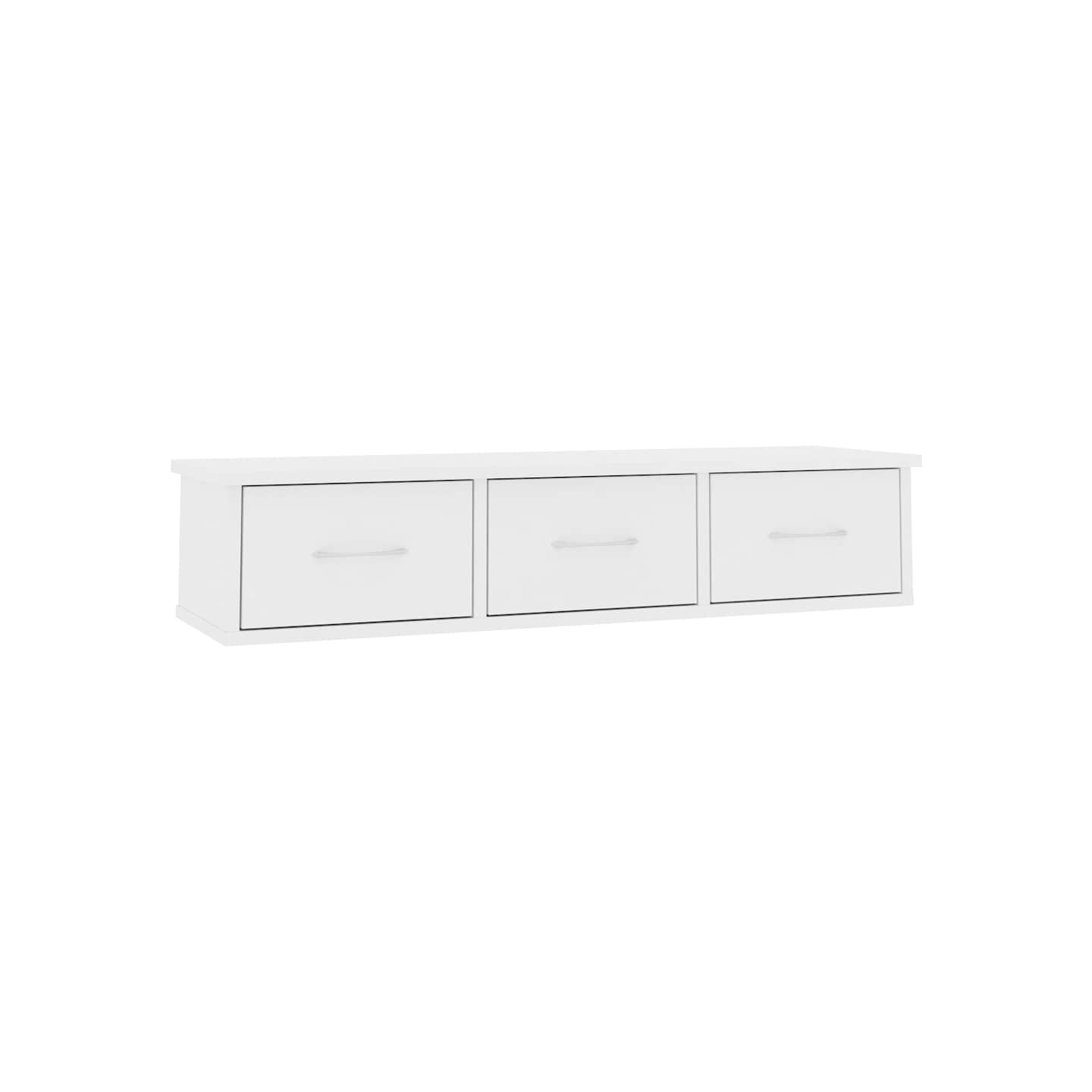 Étagère murale avec tiroirs Blanc 88x26x18,5 cm bois ingénierie