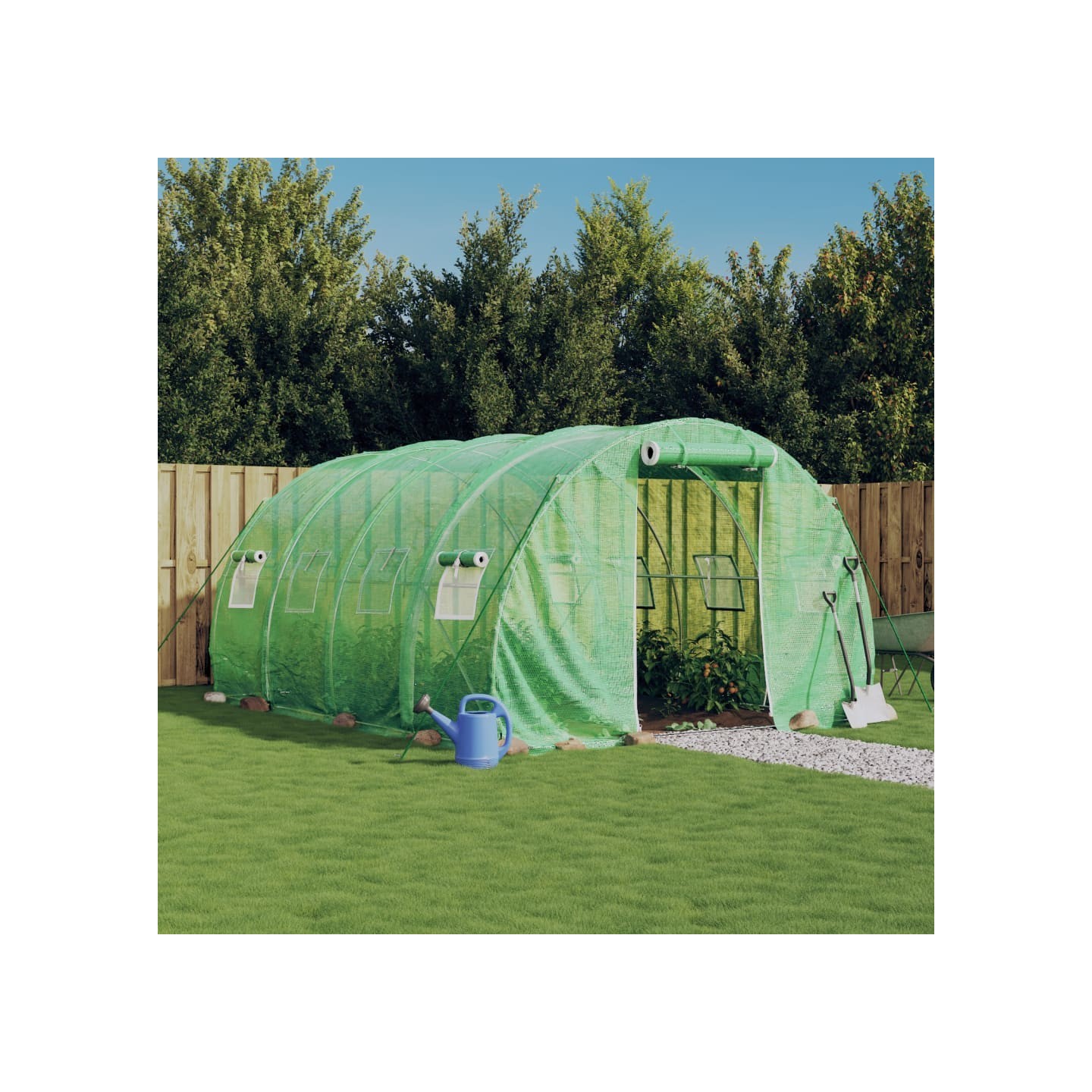 Serre avec cadre en acier vert 12 m² 4x3x2 m
