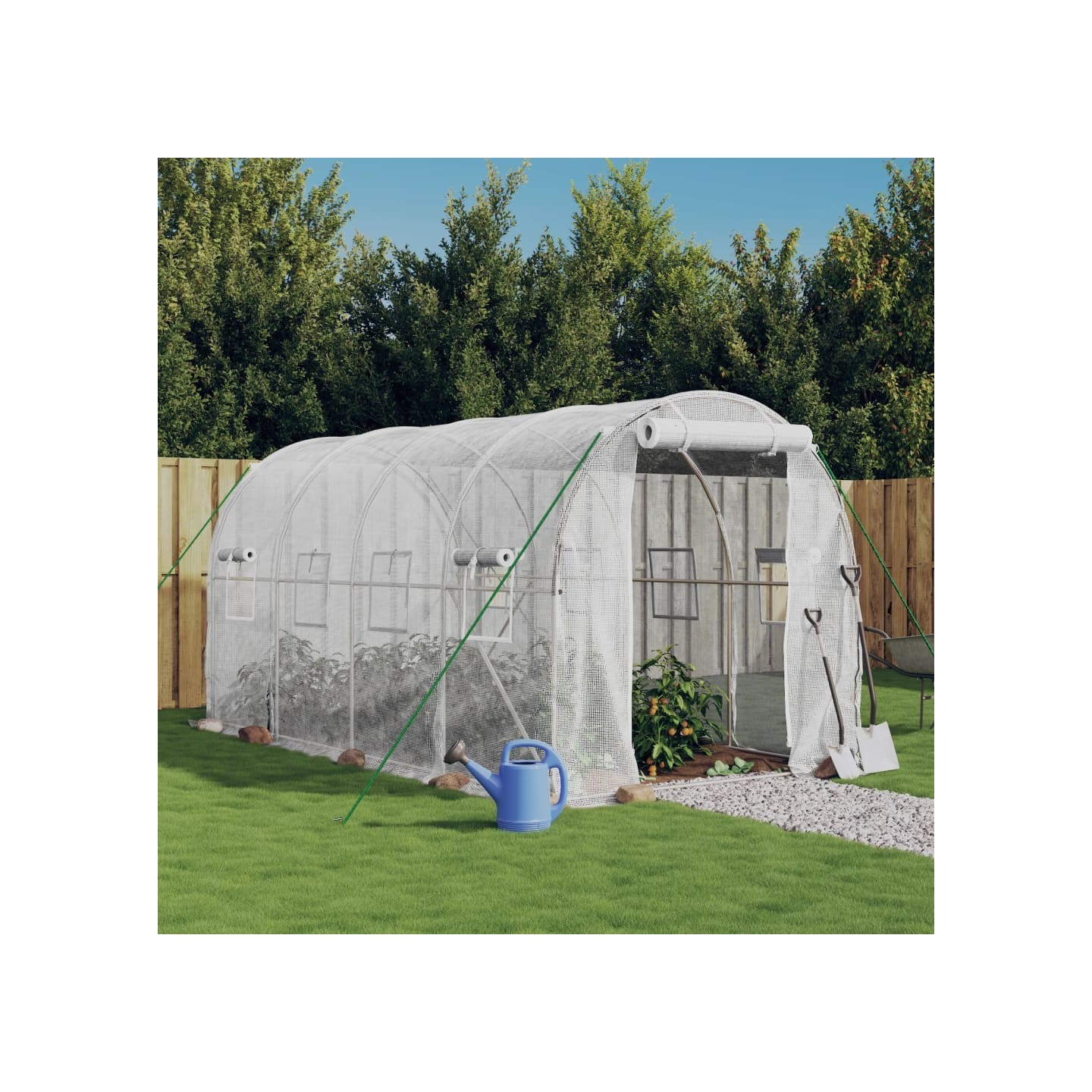 Serre avec cadre en acier blanc 8 m² 4x2x2 m