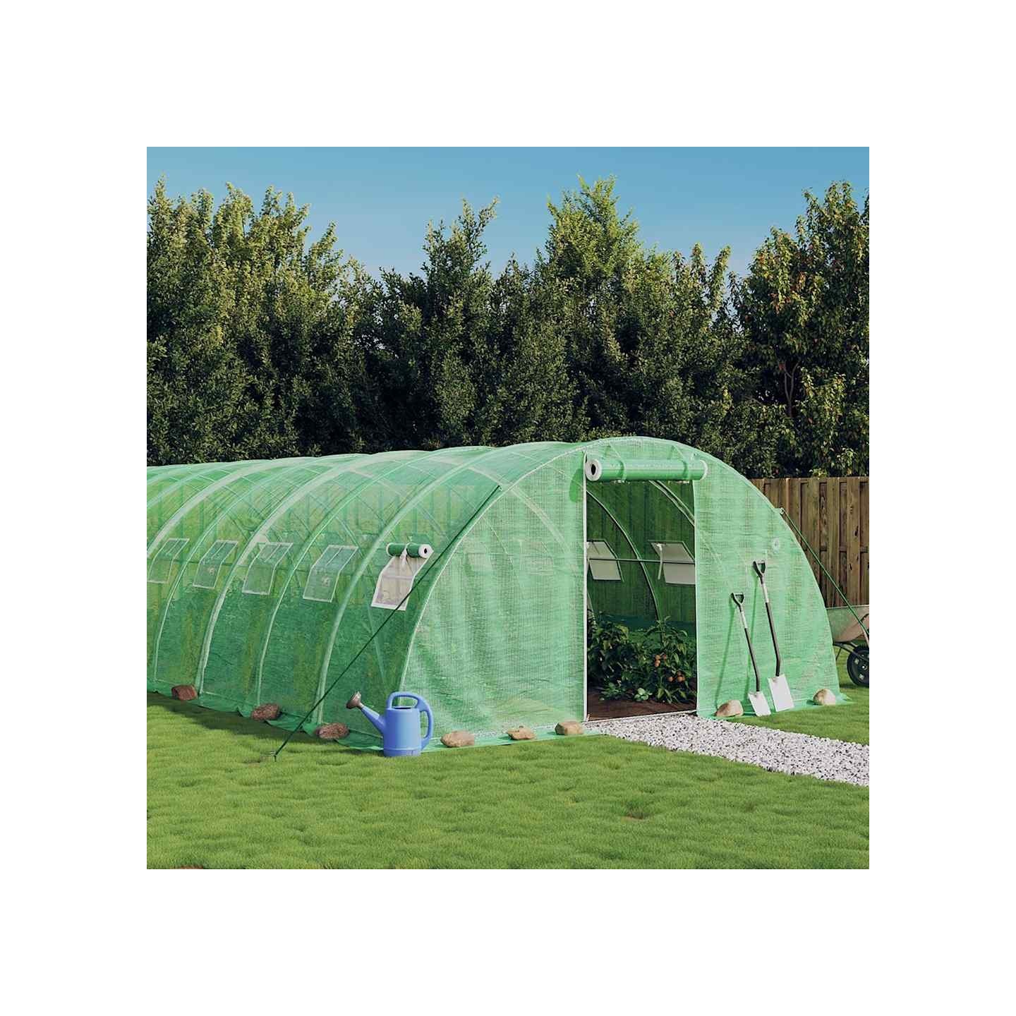 Serre avec cadre en acier vert 88 m² 22x4x2 m