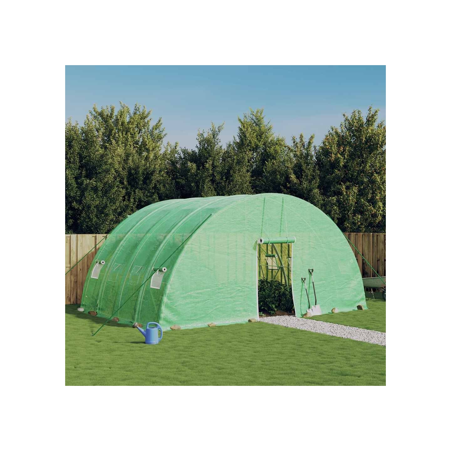 Serre avec cadre en acier Vert 24 m² 6x4x2,85 m