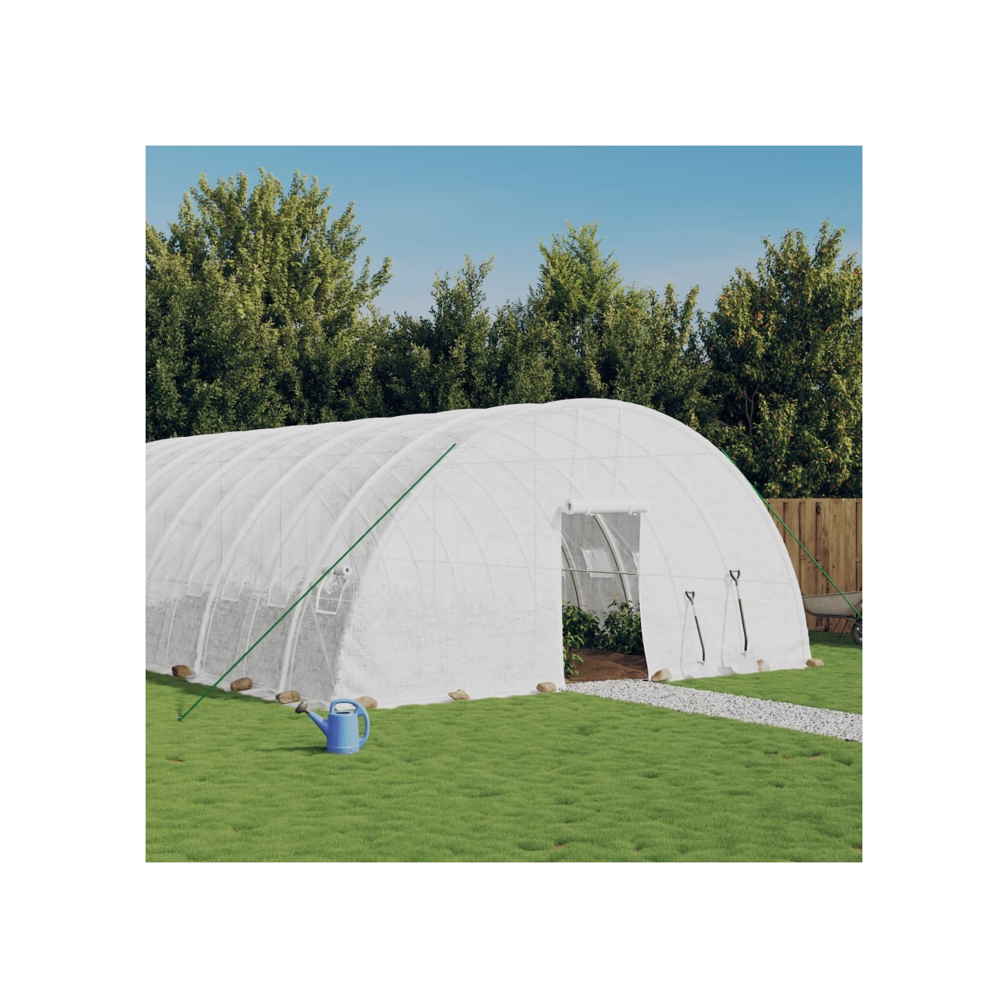 Serre avec cadre en acier blanc 72 m² 12x6x2,85 m