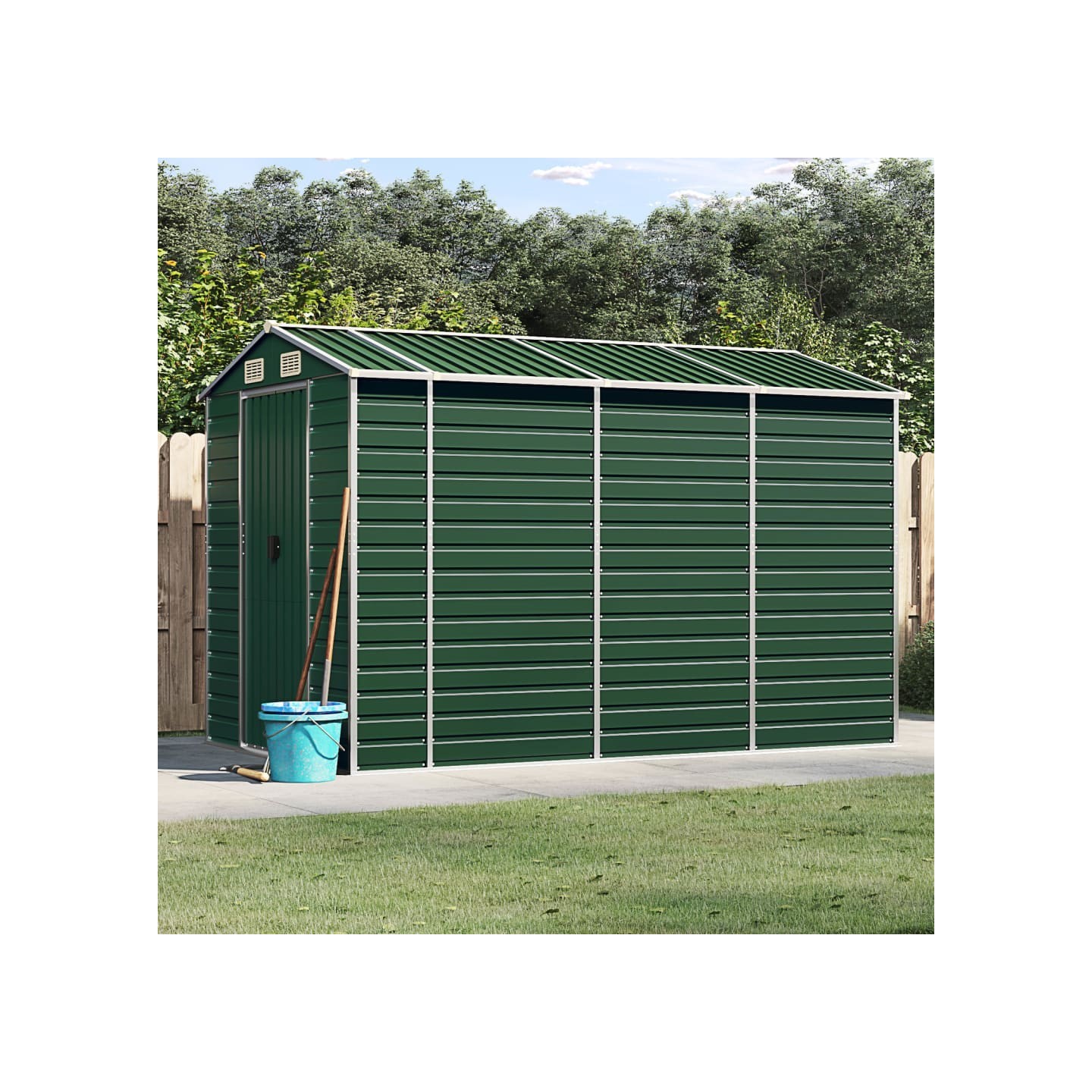 Abri de jardin Vert 191 x 300 x 198 cm Acier galvanisé