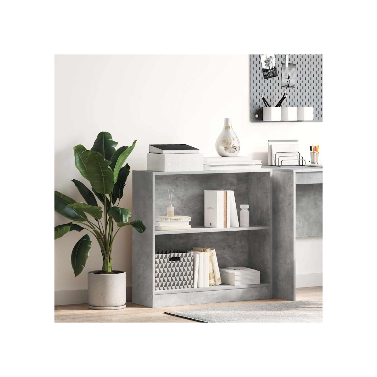 Bibliothèque Gris béton 80x24x75 cm Bois d'ingénierie