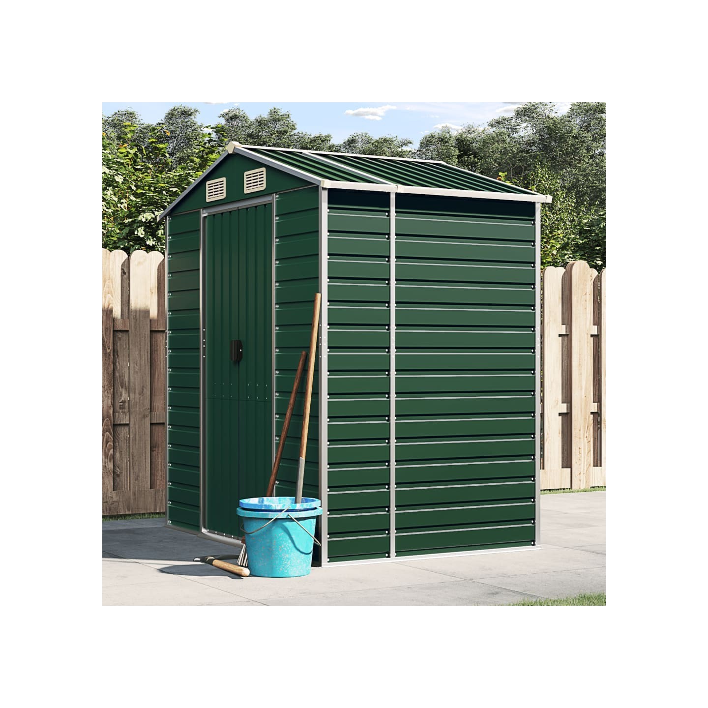 Abri de jardin vert 191x130x198 cm acier galvanisé