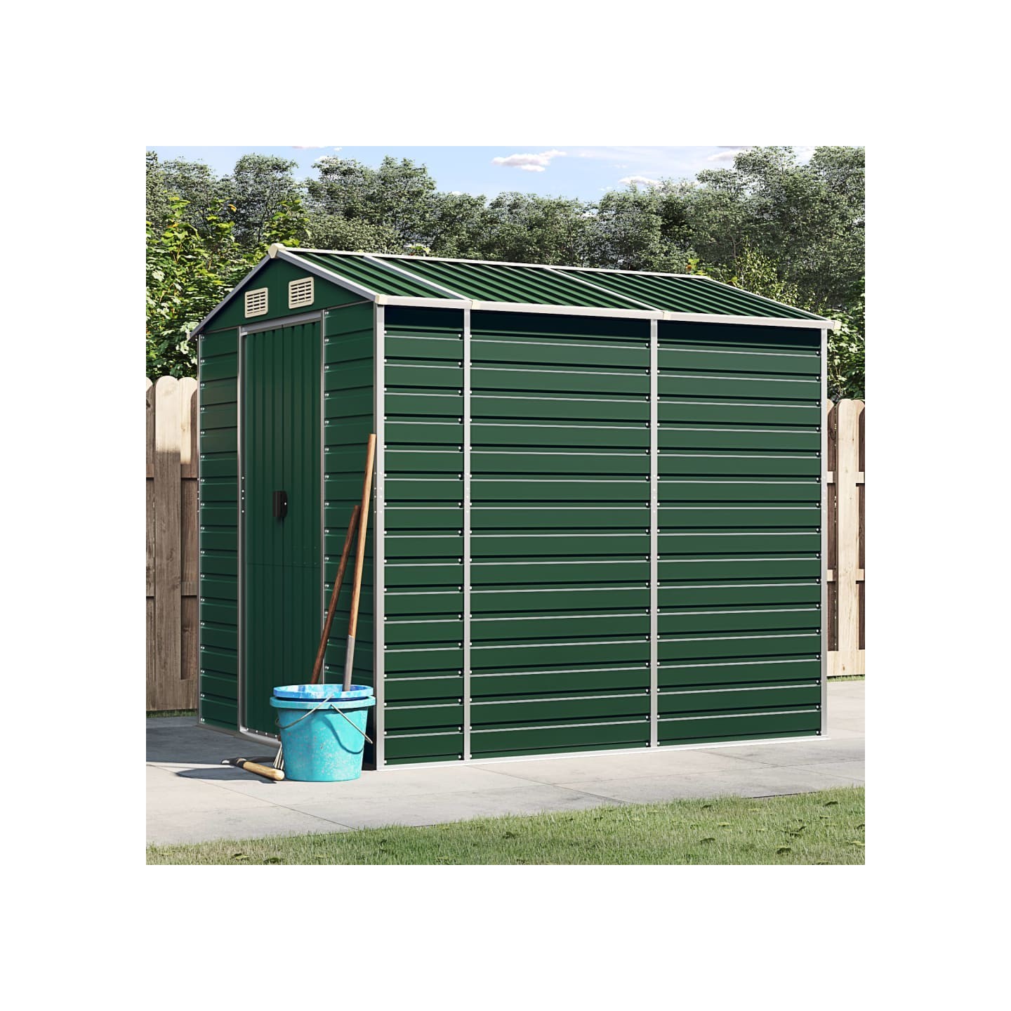 Abri de jardin Vert 191 x 215 x 198 cm Acier galvanisé