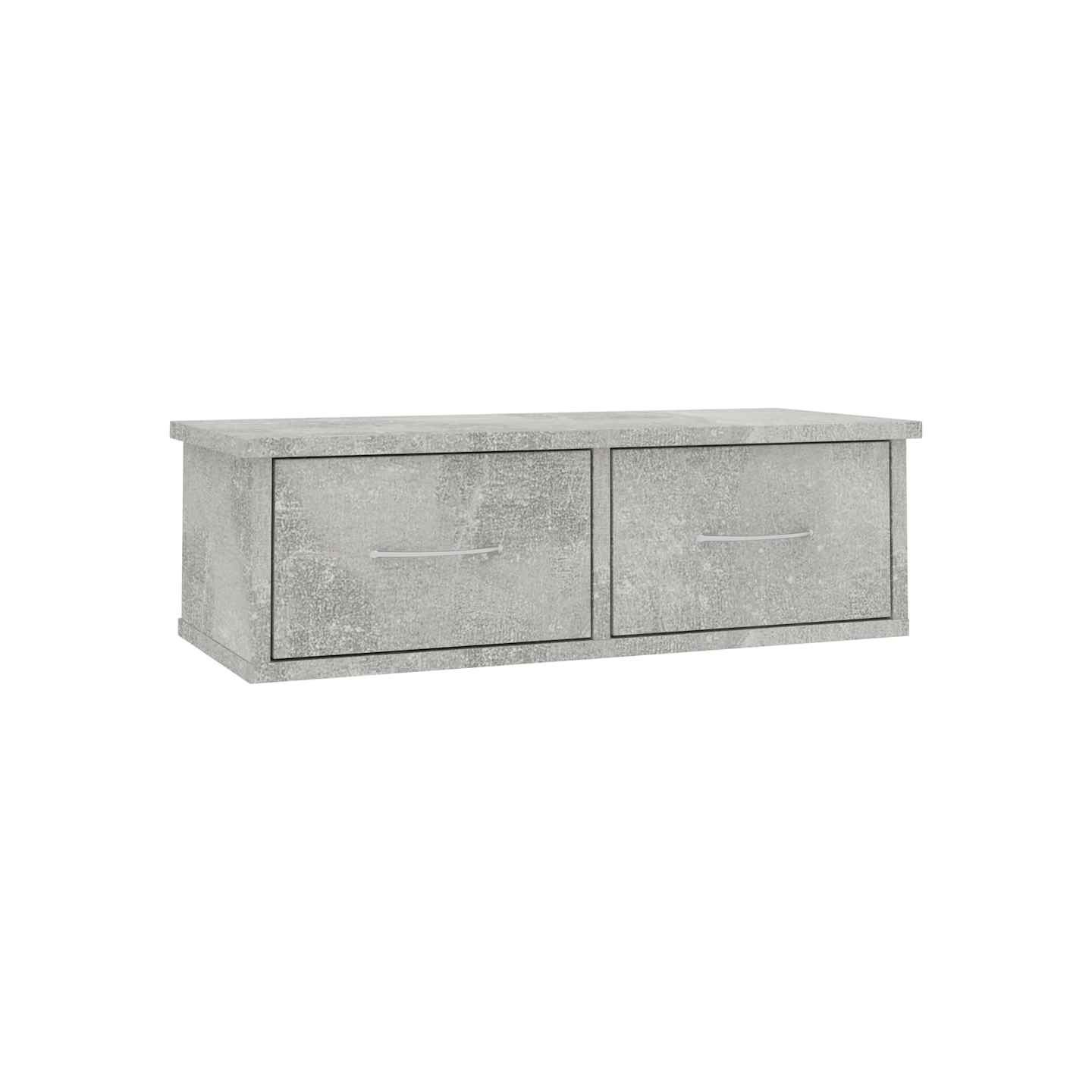 Étagère murale avec tiroirs Gris béton Bois d'ingénierie