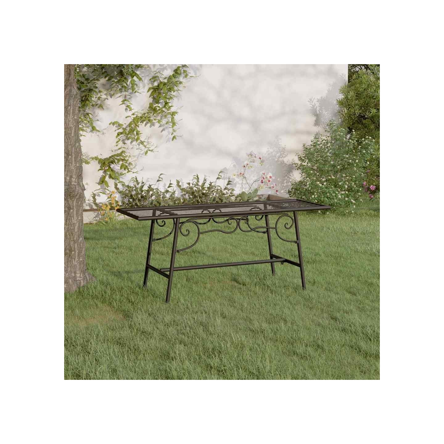 Banc tour d'arbre 110 cm Noir Acier
