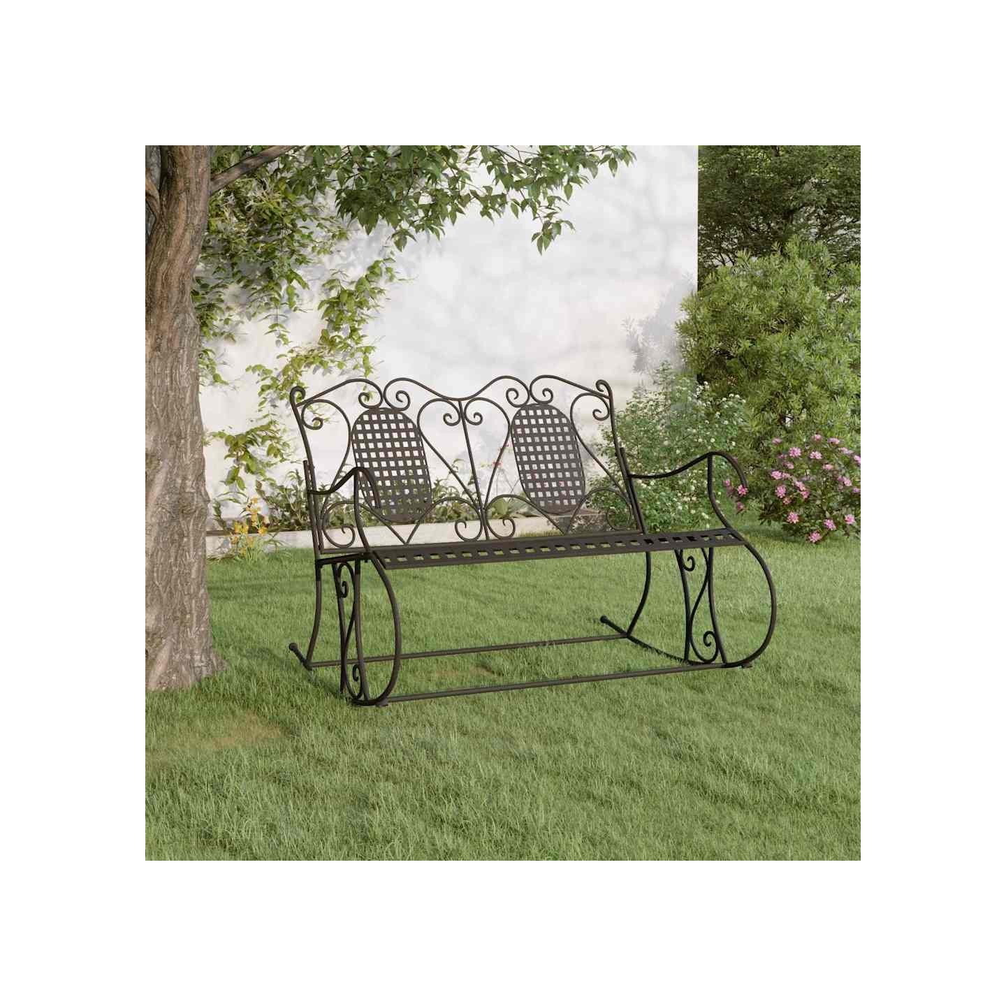 Banc à bascule 2 places 113 cm noir acier