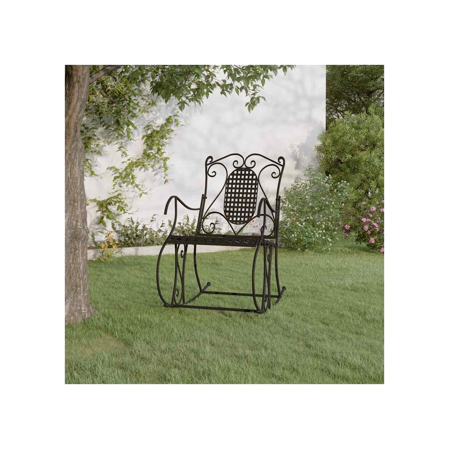 Banc à bascule 84 cm noir acier
