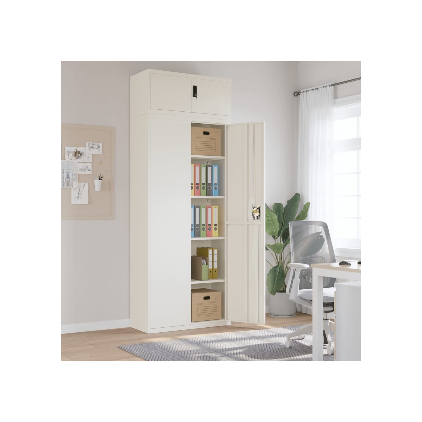 Classeur blanc 90x40x240 cm acier