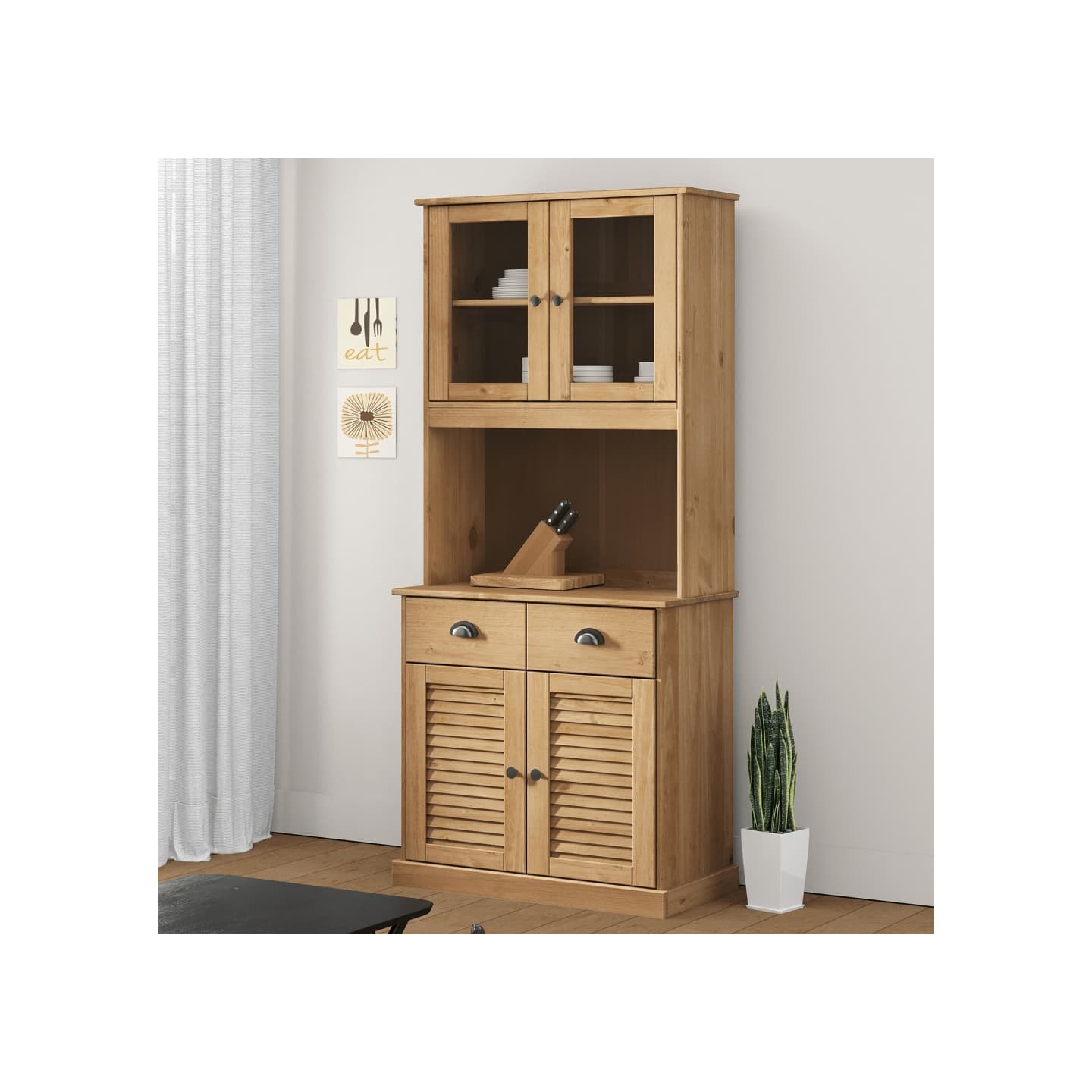 Buffet haut VIGO 78x40x175 cm bois massif de pin