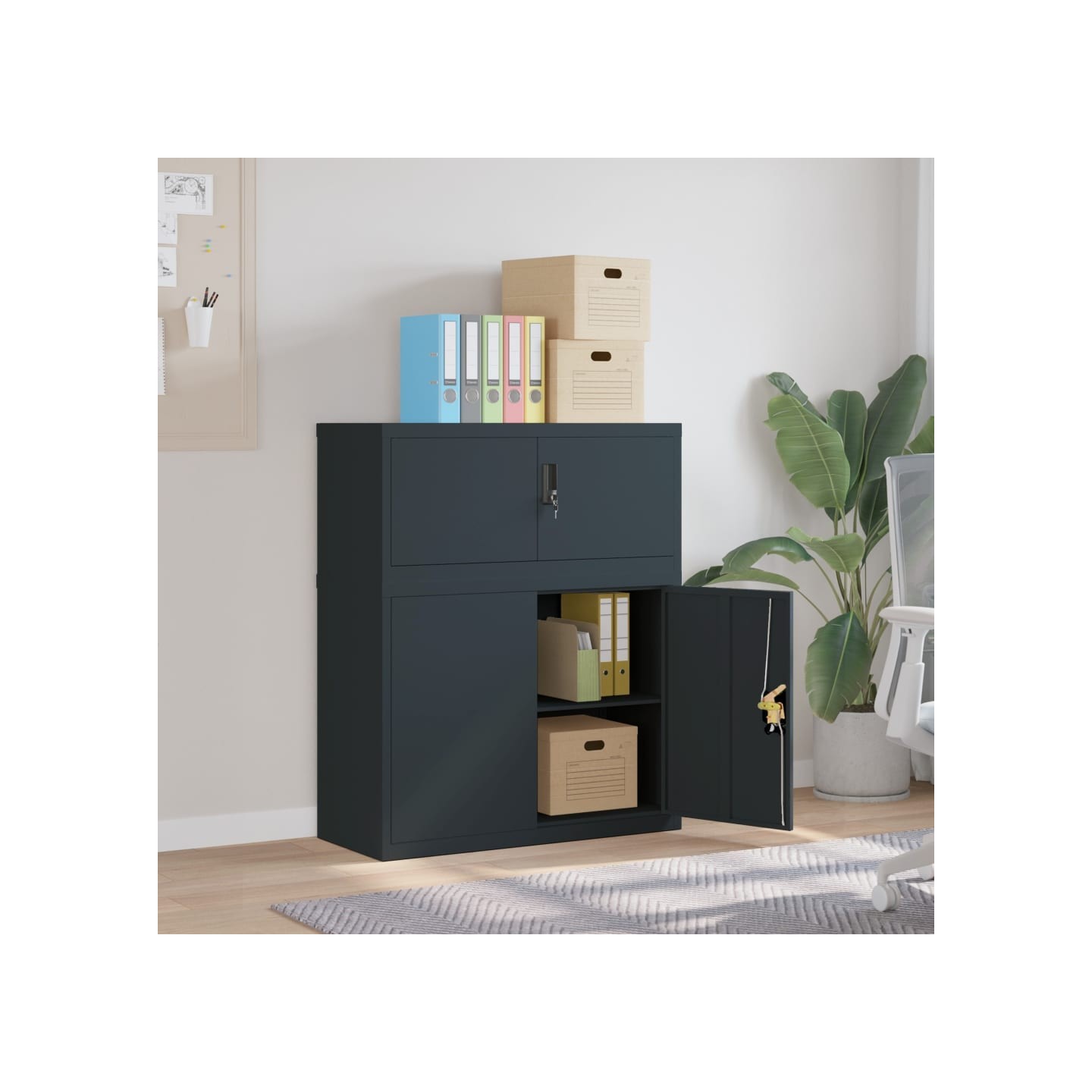 Classeur anthracite 90x40x110 cm acier
